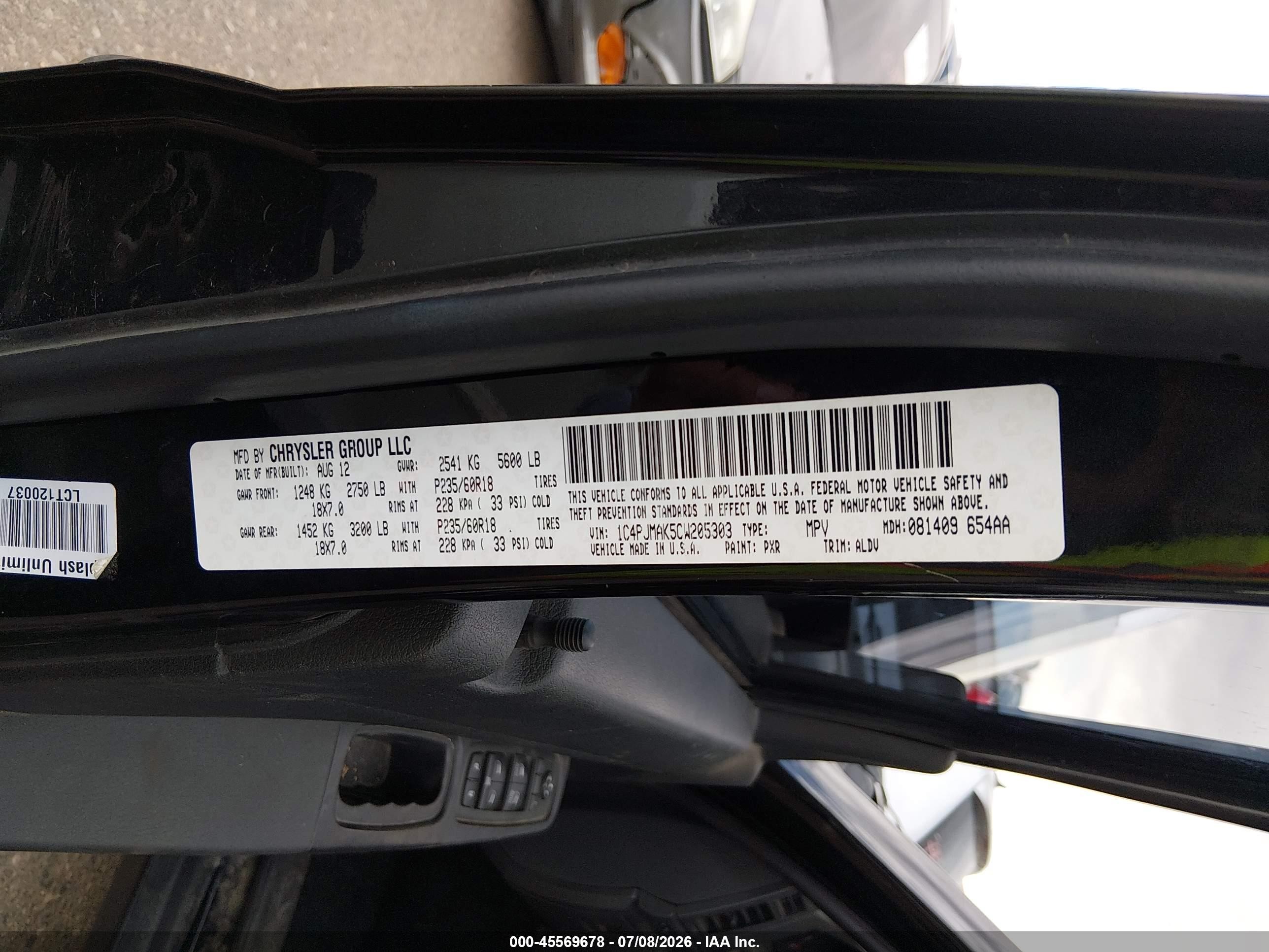 2012 Jeep Liberty Sport Black vin: 1C4PJMAK5CW205303