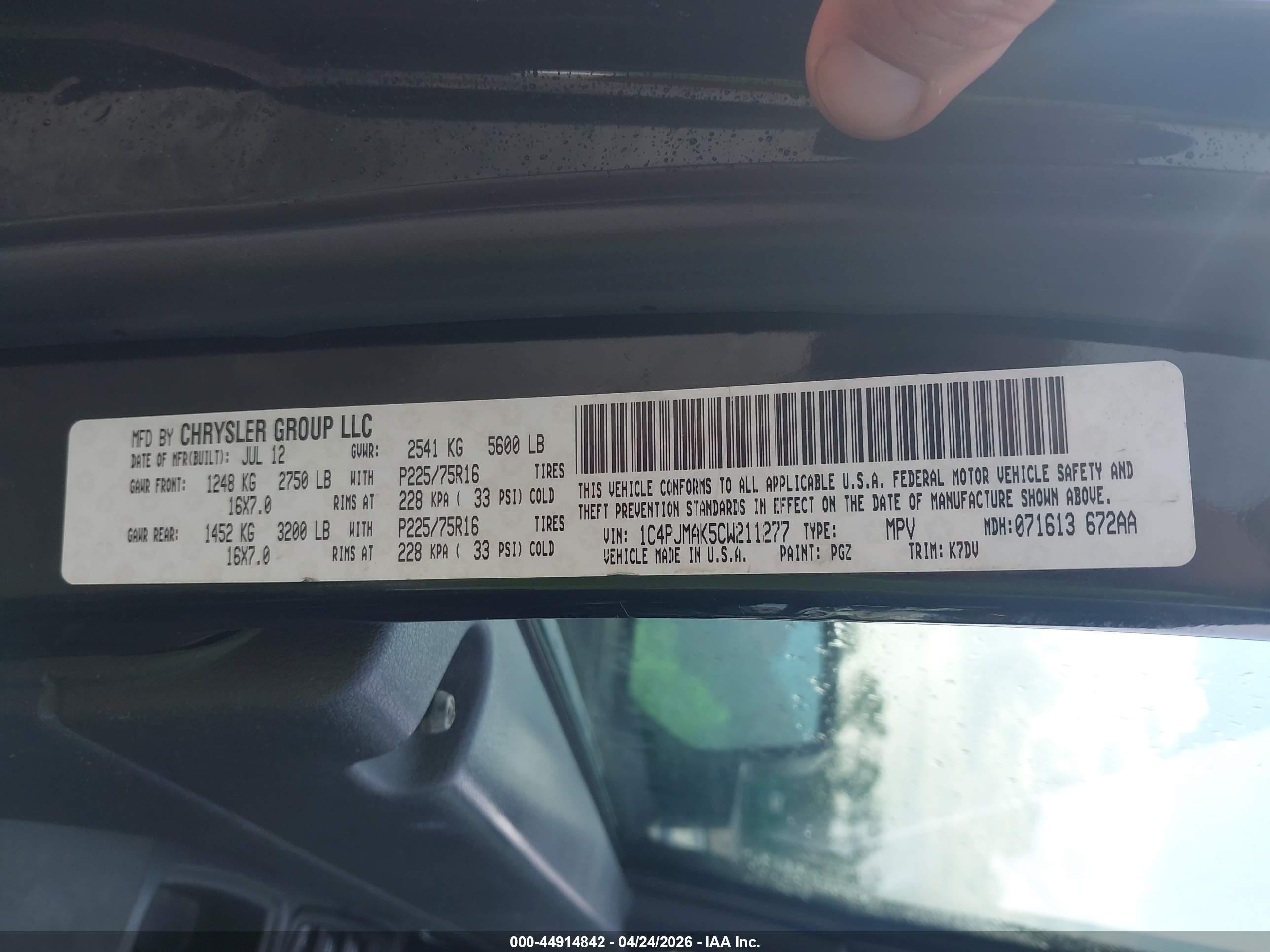 2012 Jeep Liberty Sport Green vin: 1C4PJMAK5CW211277