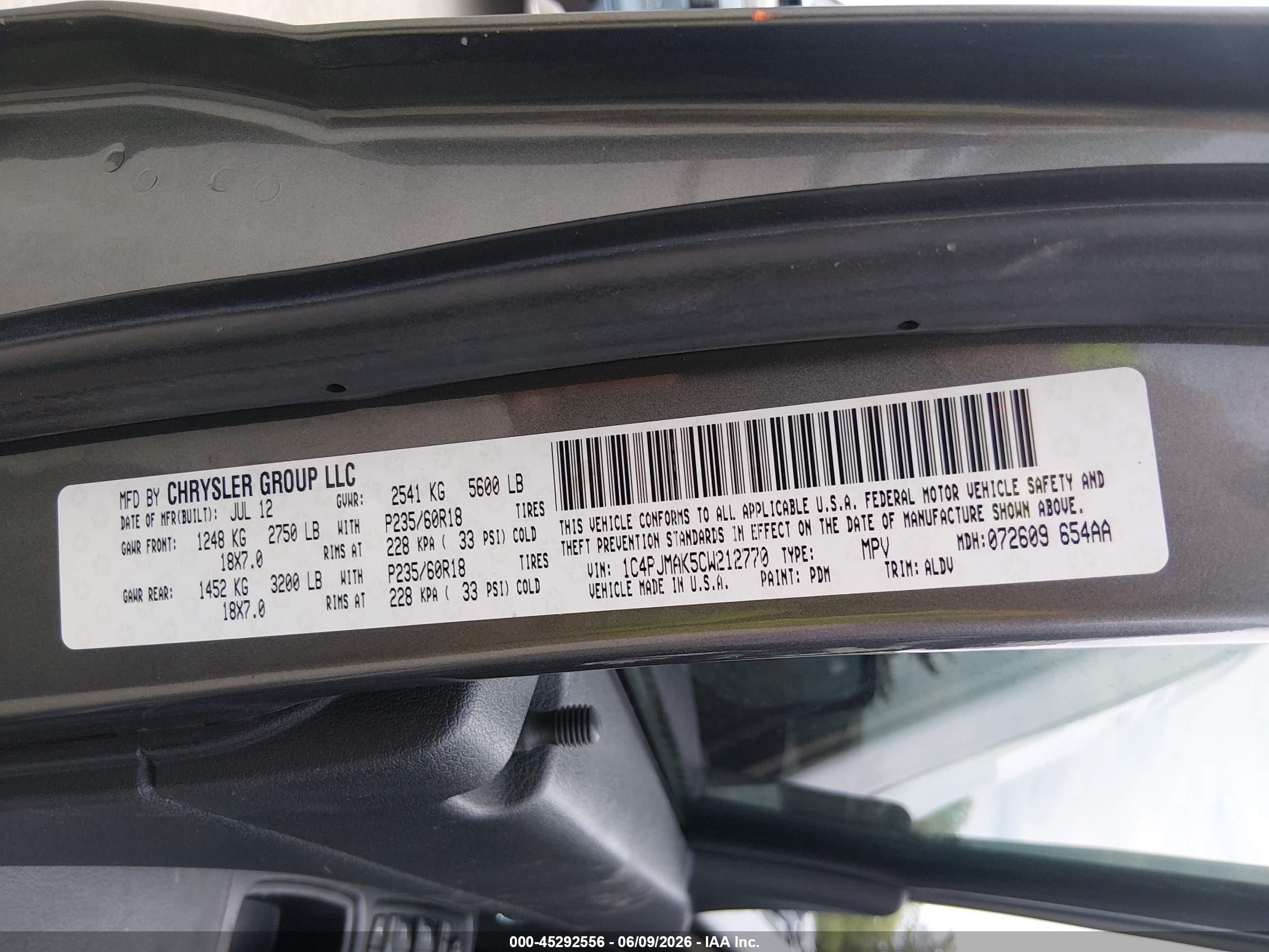 2012 Jeep Liberty Sport Gray vin: 1C4PJMAK5CW212770