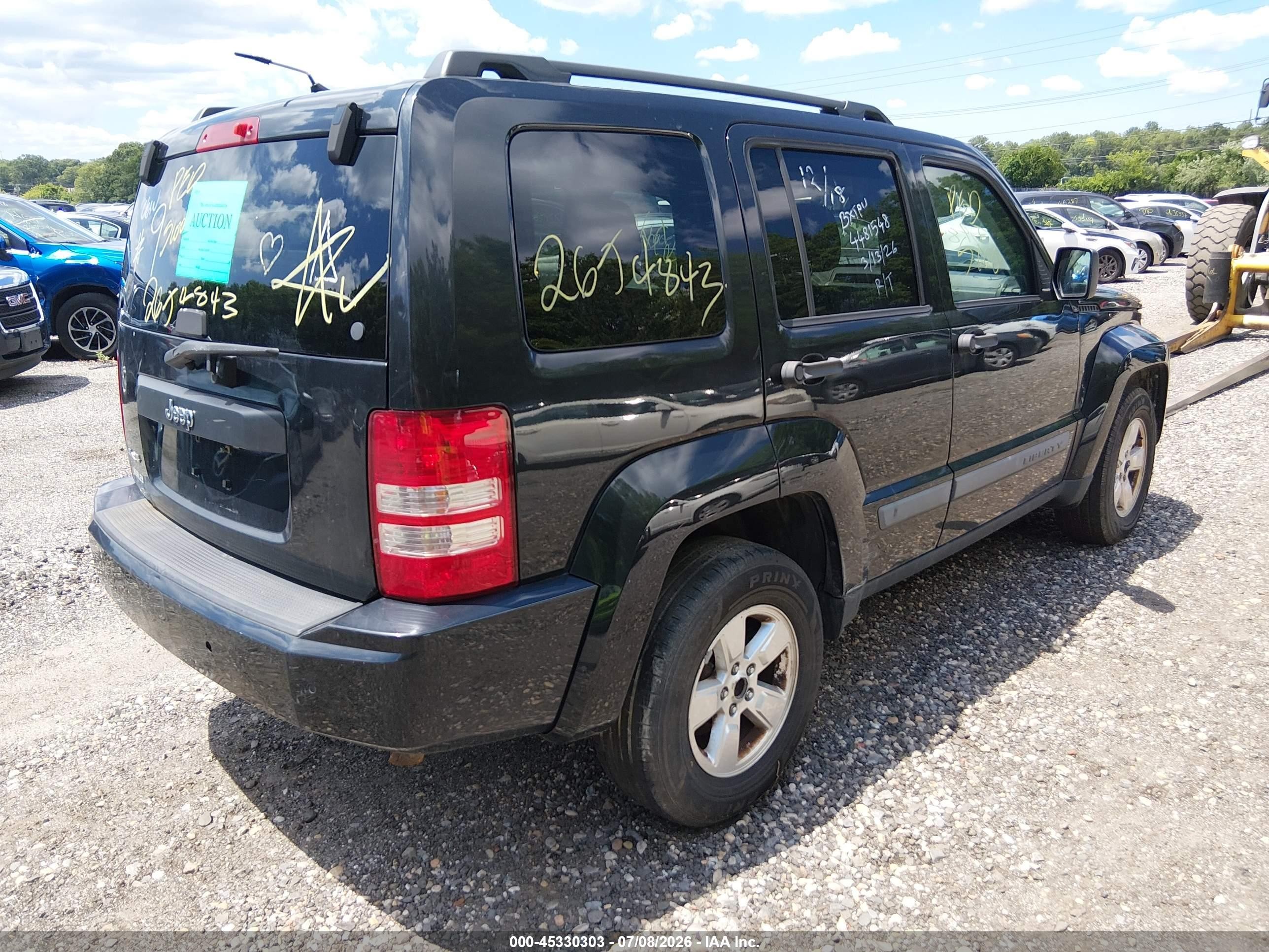 2012 Jeep Liberty Sport Black vin: 1C4PJMAK7CW138039