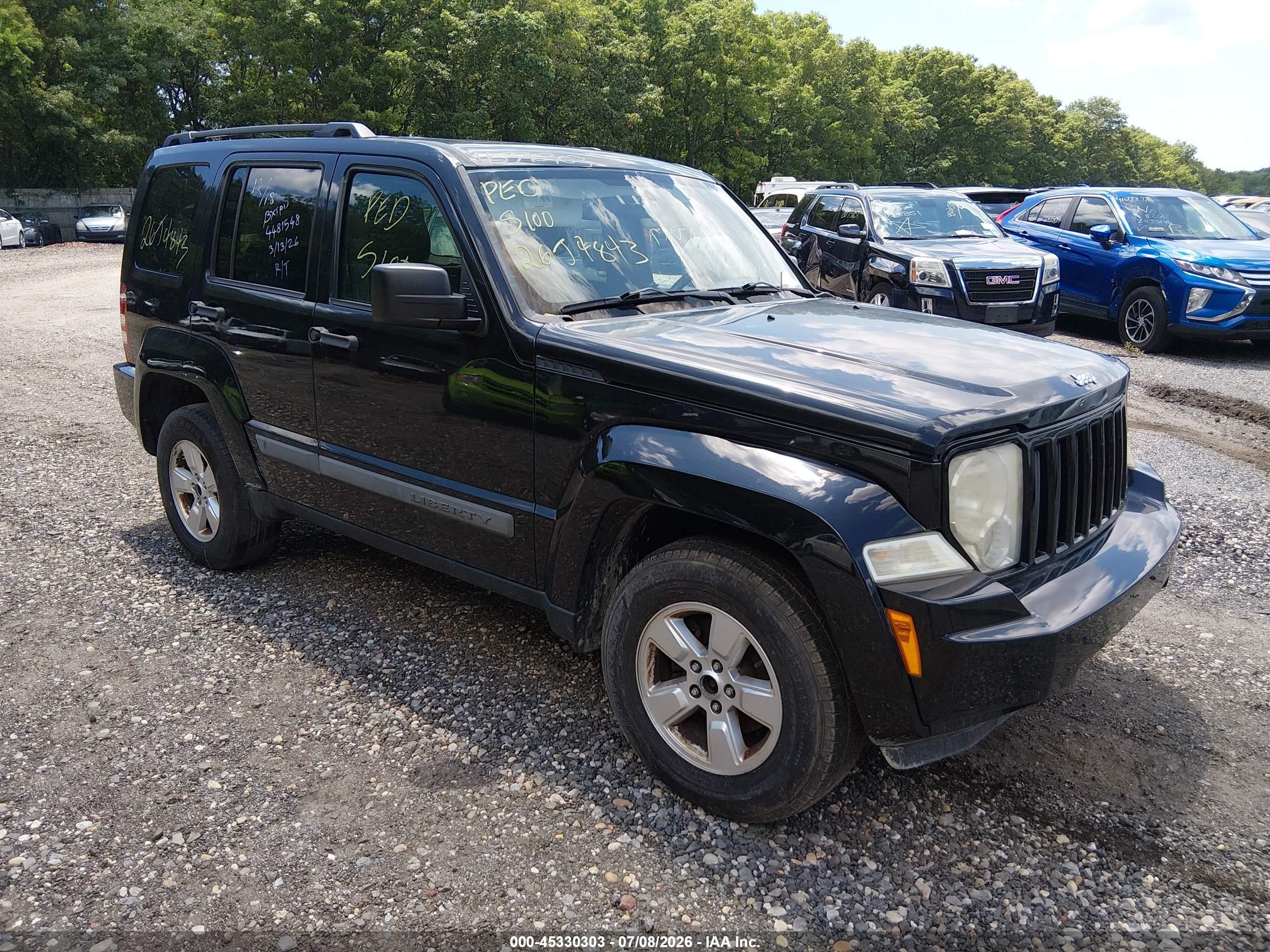 2012 Jeep Liberty Sport Black vin: 1C4PJMAK7CW138039