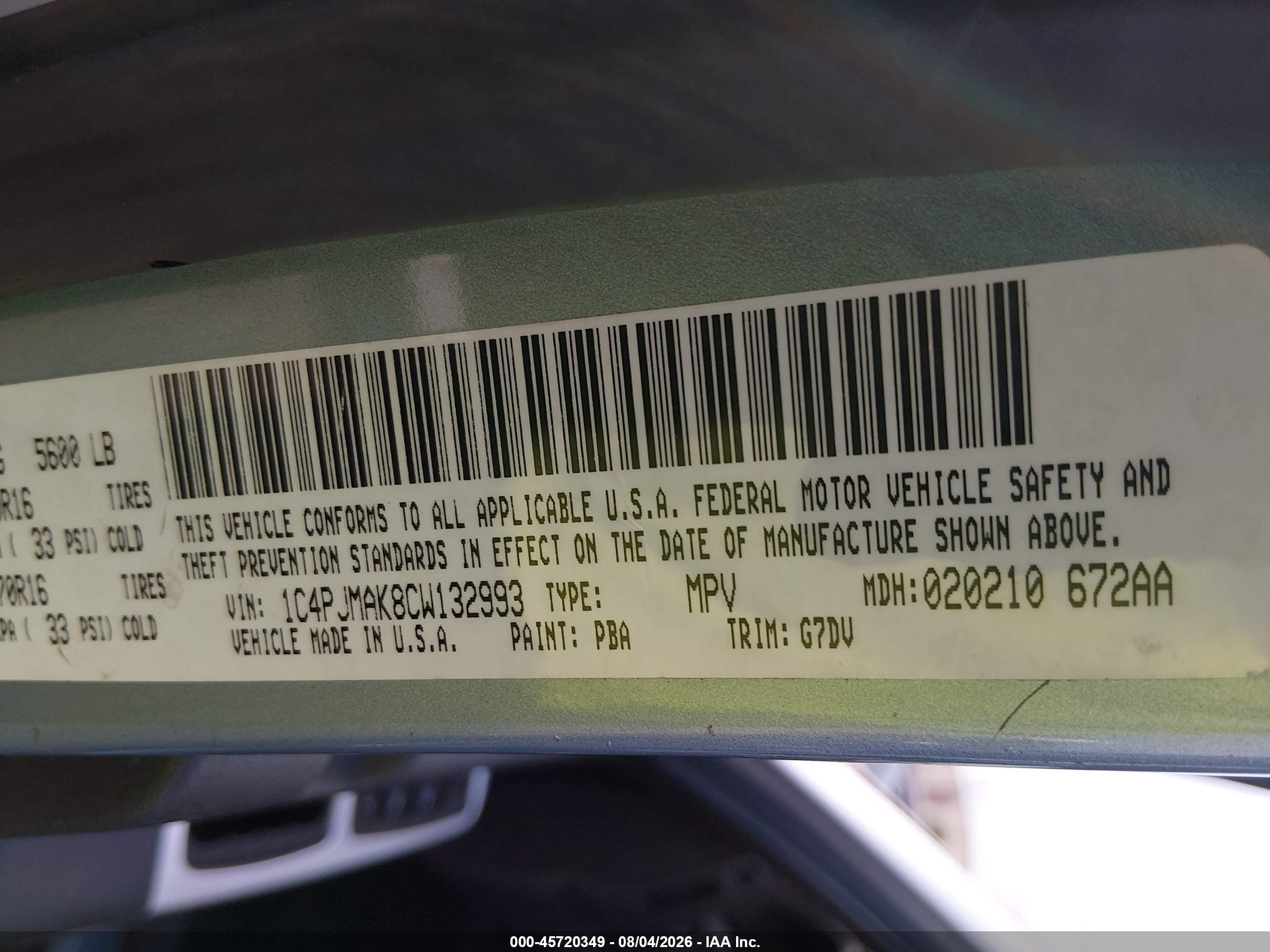 2012 Jeep Liberty Sport Blue vin: 1C4PJMAK8CW132993