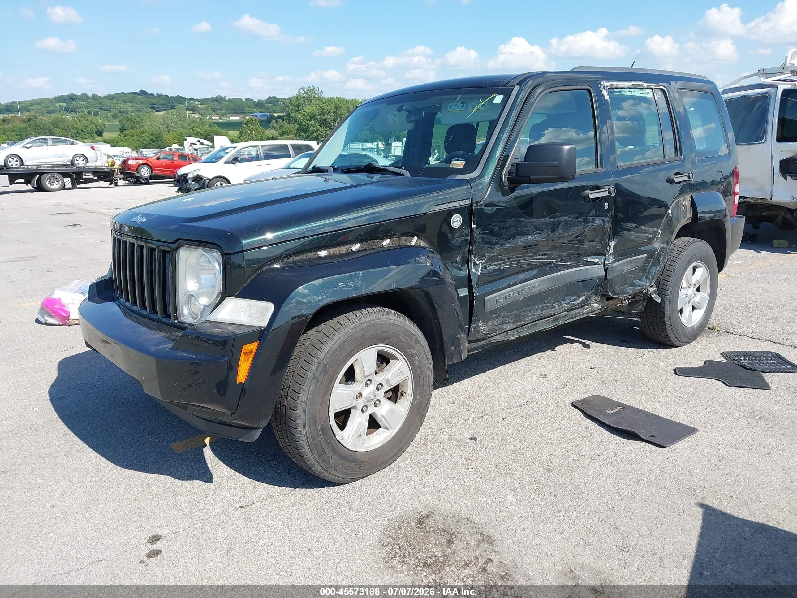 2012 Jeep Liberty Sport Black vin: 1C4PJMAK8CW205005