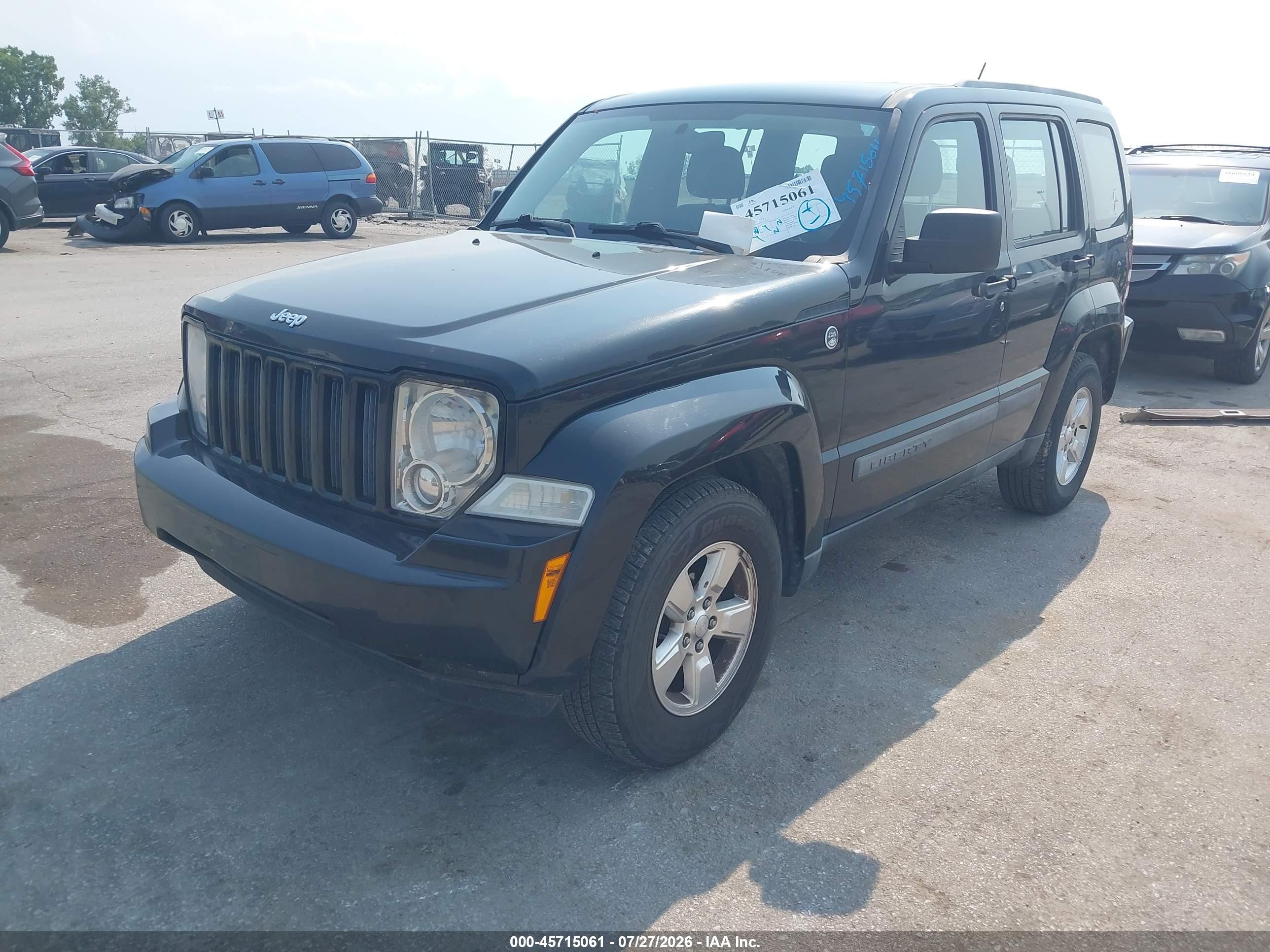 2012 Jeep Liberty Sport Black vin: 1C4PJMAK9CW133733