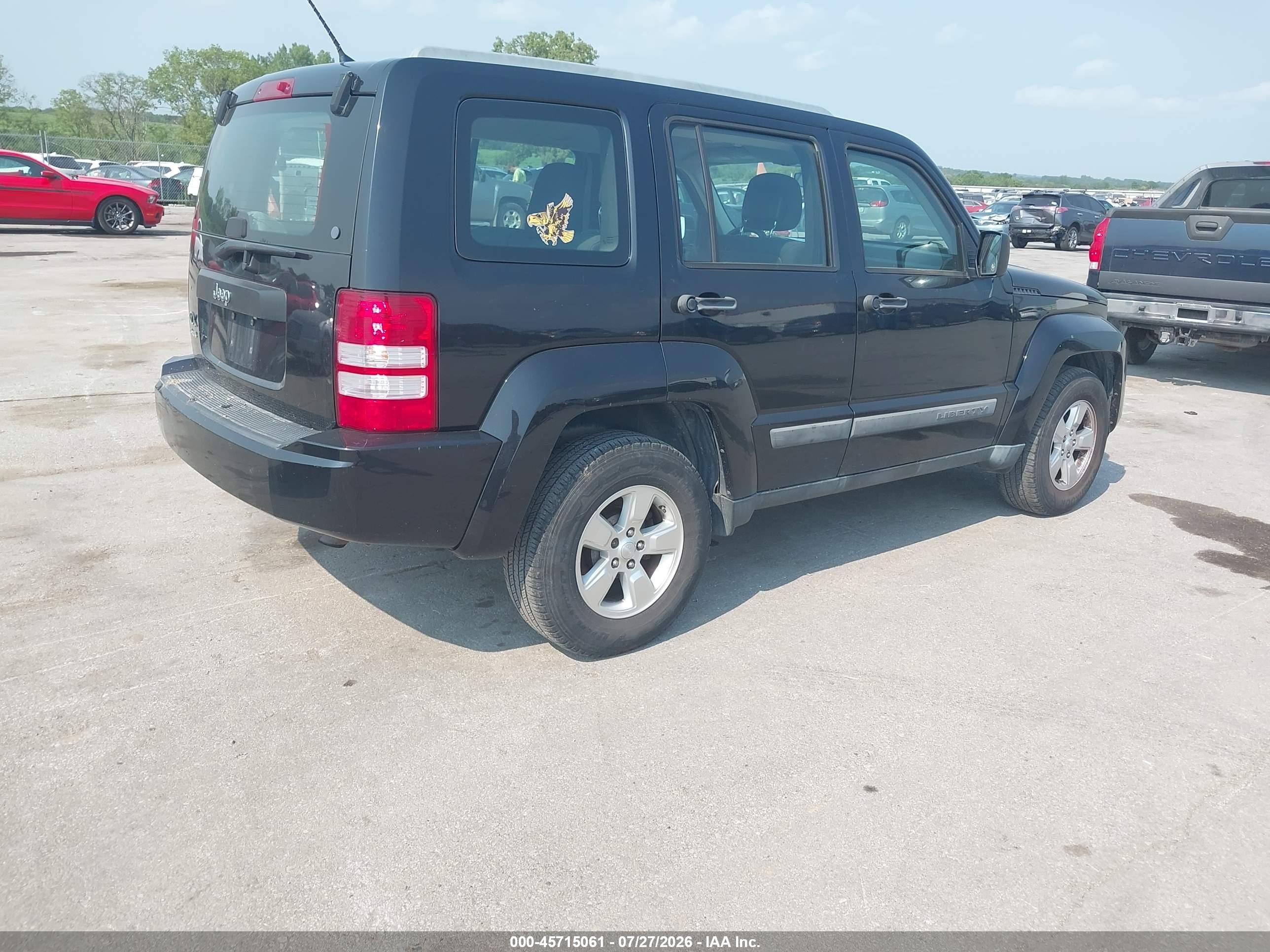 2012 Jeep Liberty Sport Black vin: 1C4PJMAK9CW133733