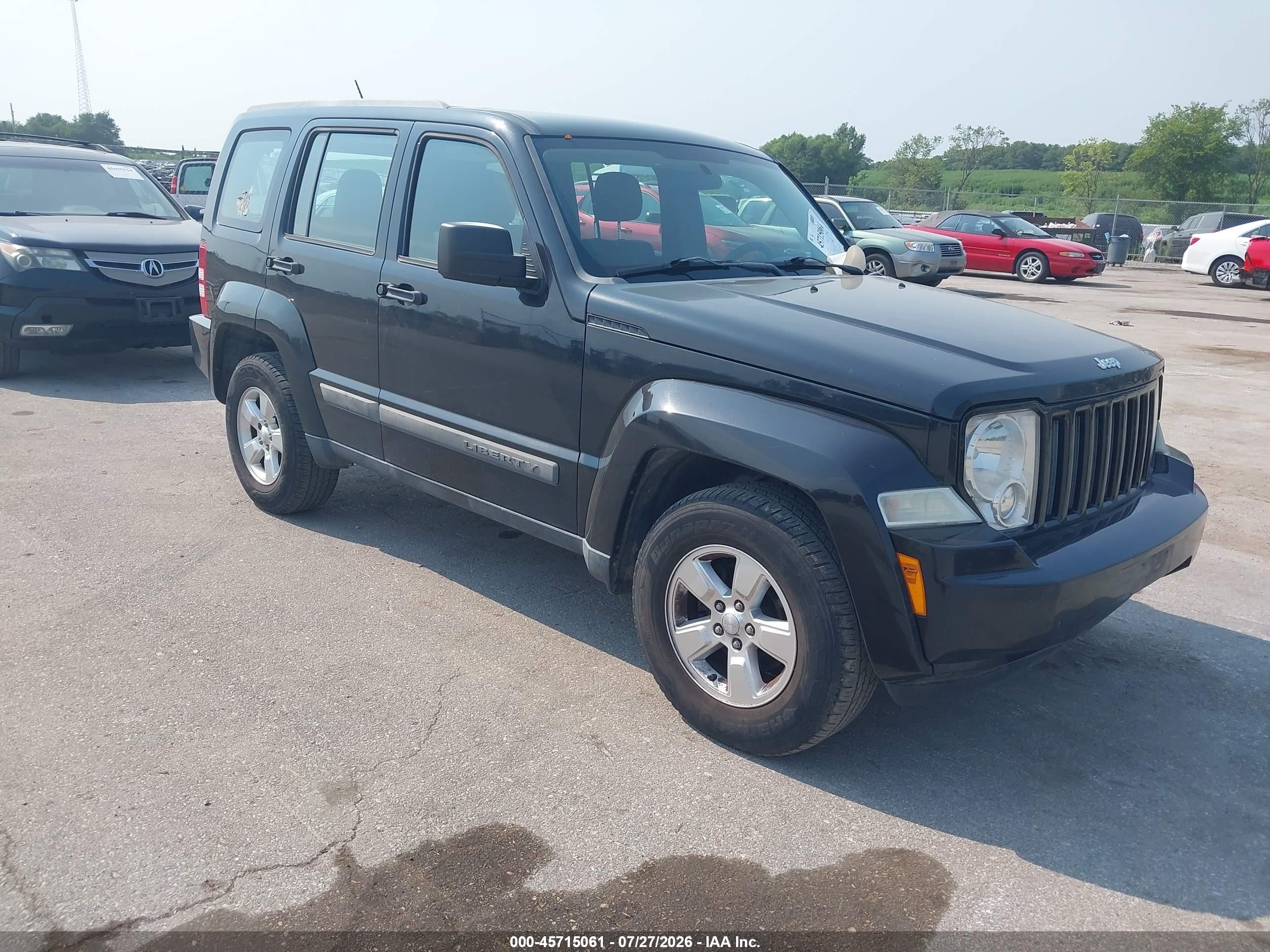 2012 Jeep Liberty Sport Black vin: 1C4PJMAK9CW133733
