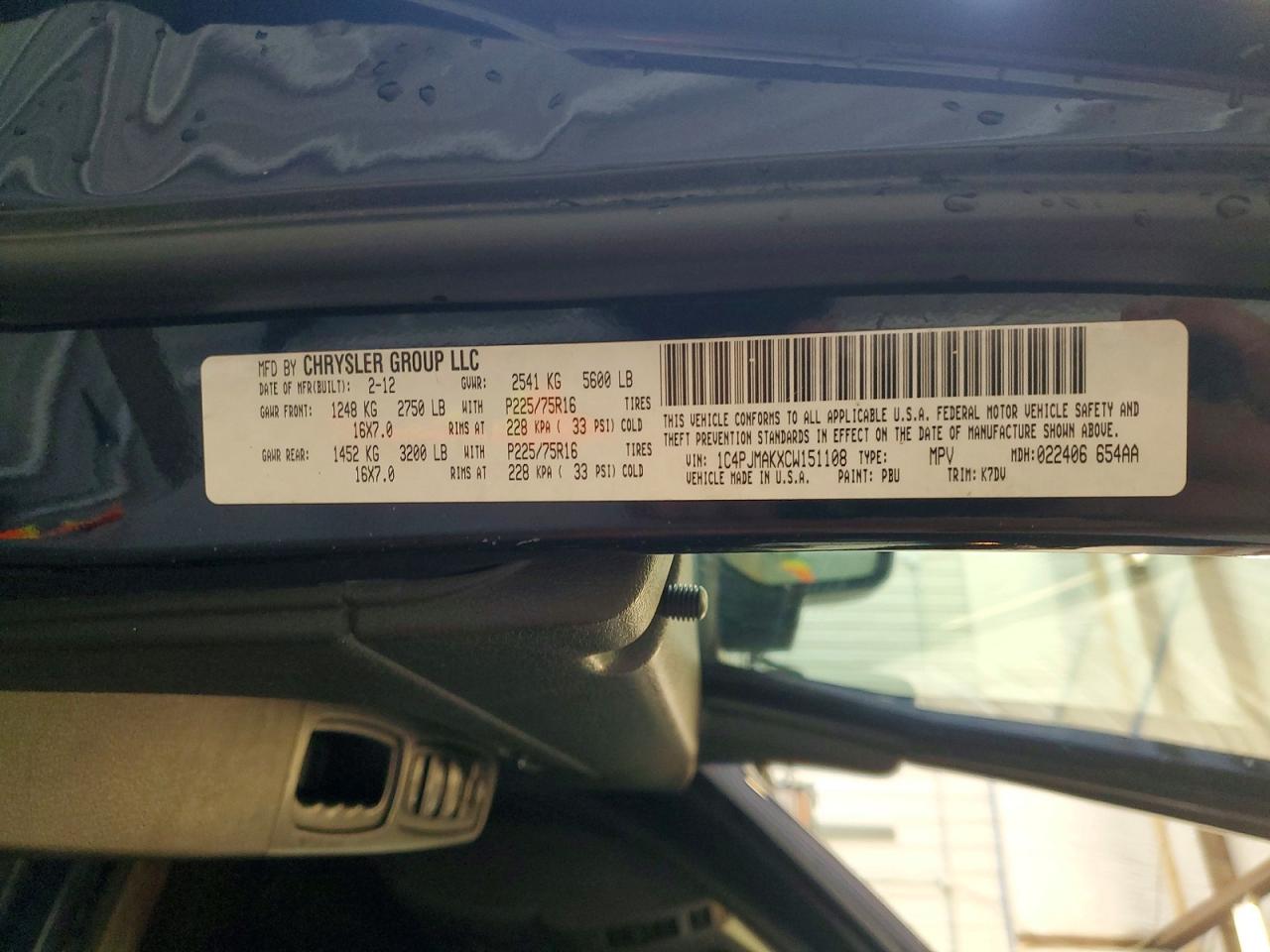 2012 Jeep Liberty Sport Черный vin: 1C4PJMAKXCW151108