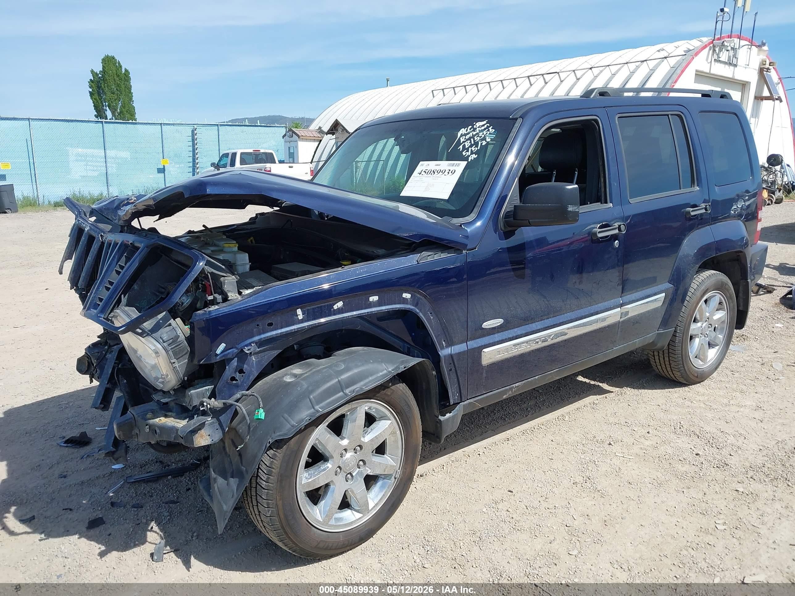2012 Jeep Liberty Sport Blue vin: 1C4PJMAKXCW186733