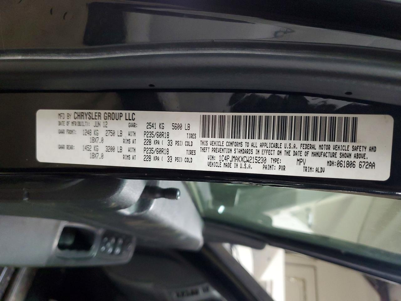 2012 Jeep Liberty Sport Black vin: 1C4PJMAKXCW215230