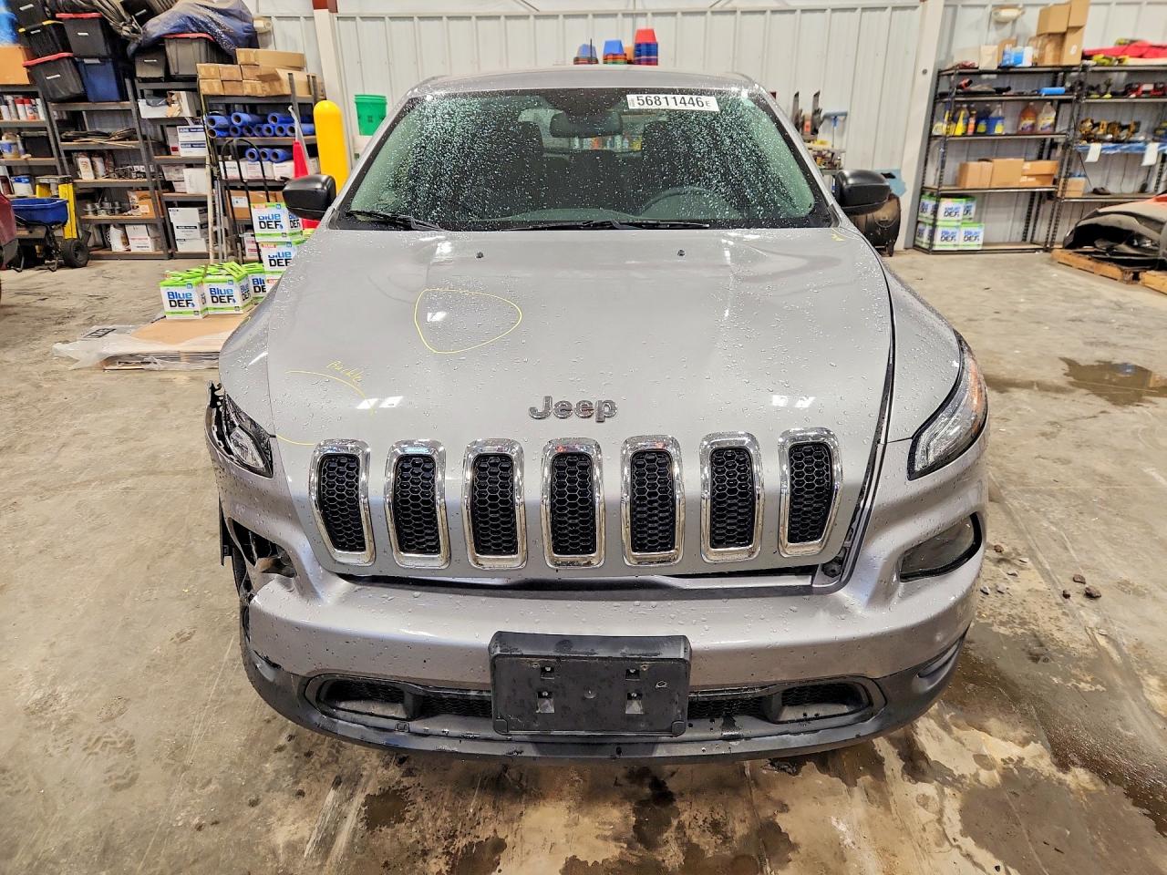 2017 Jeep Cherokee Sport Silver vin: 1C4PJMAS0HW504253