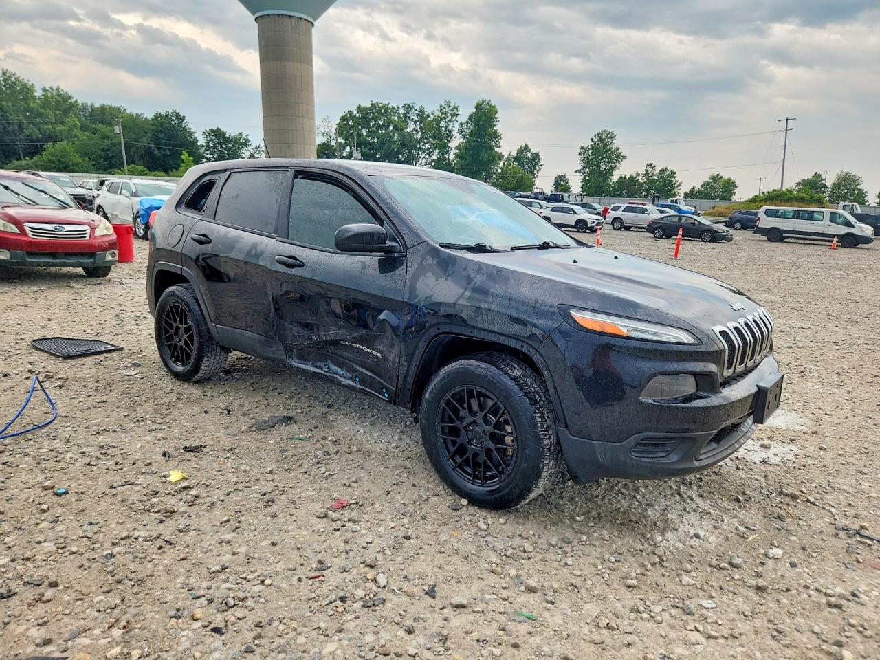 2014 Jeep Cherokee Sport Black vin: 1C4PJMAS6EW322357