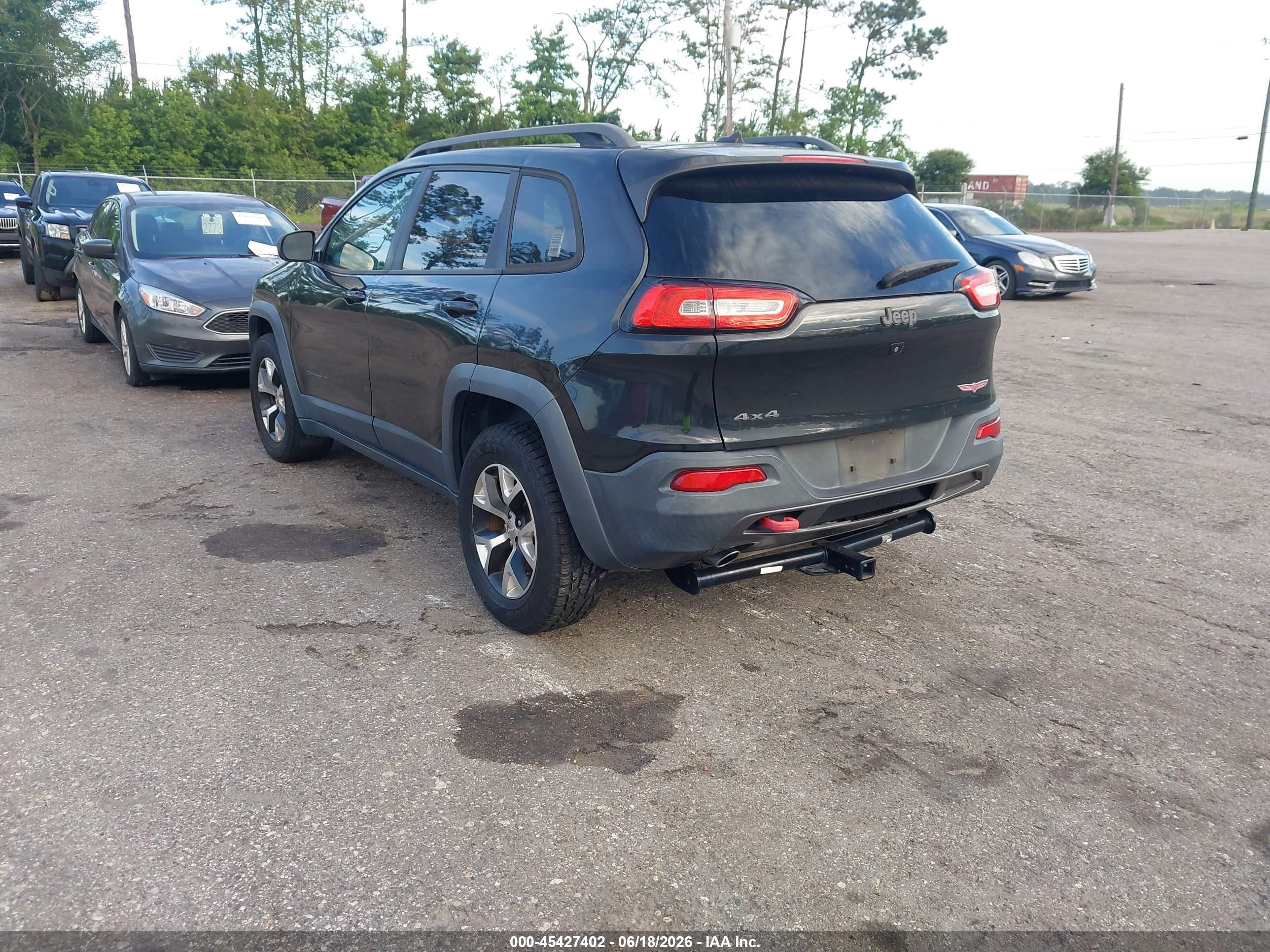 2015 Jeep Cherokee Trailhawk Black vin: 1C4PJMBB4FW718271