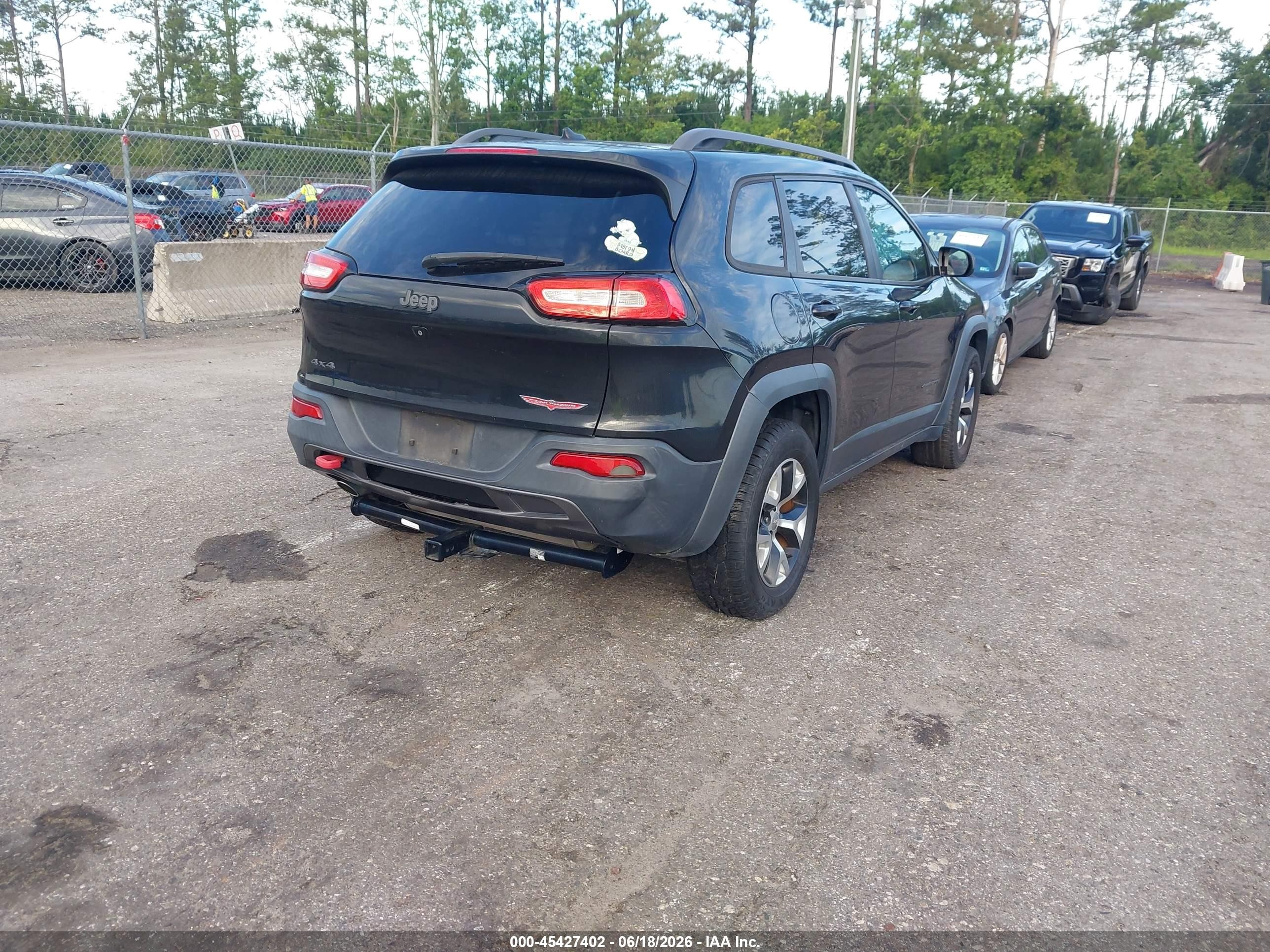 2015 Jeep Cherokee Trailhawk Black vin: 1C4PJMBB4FW718271