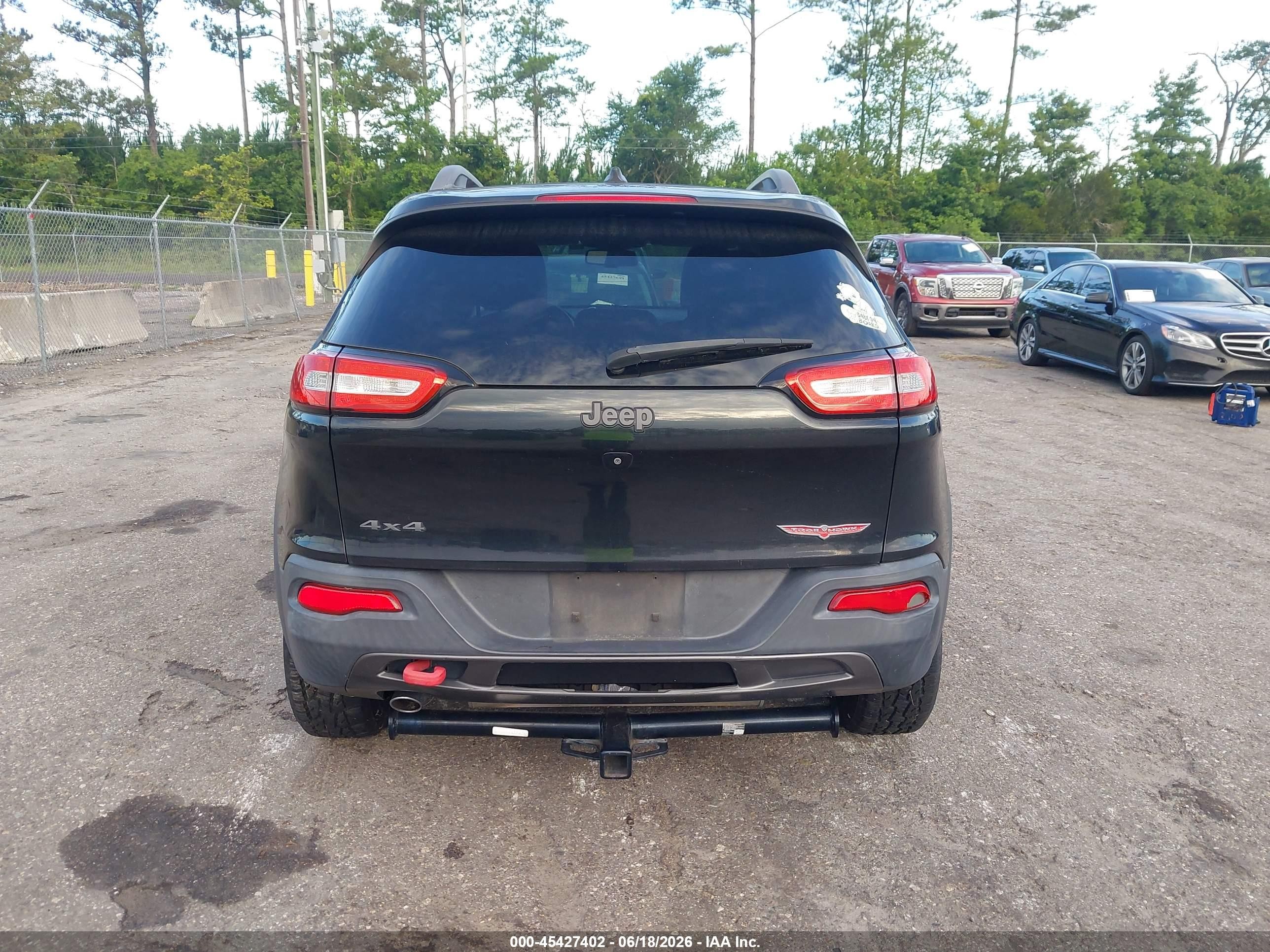 2015 Jeep Cherokee Trailhawk Black vin: 1C4PJMBB4FW718271