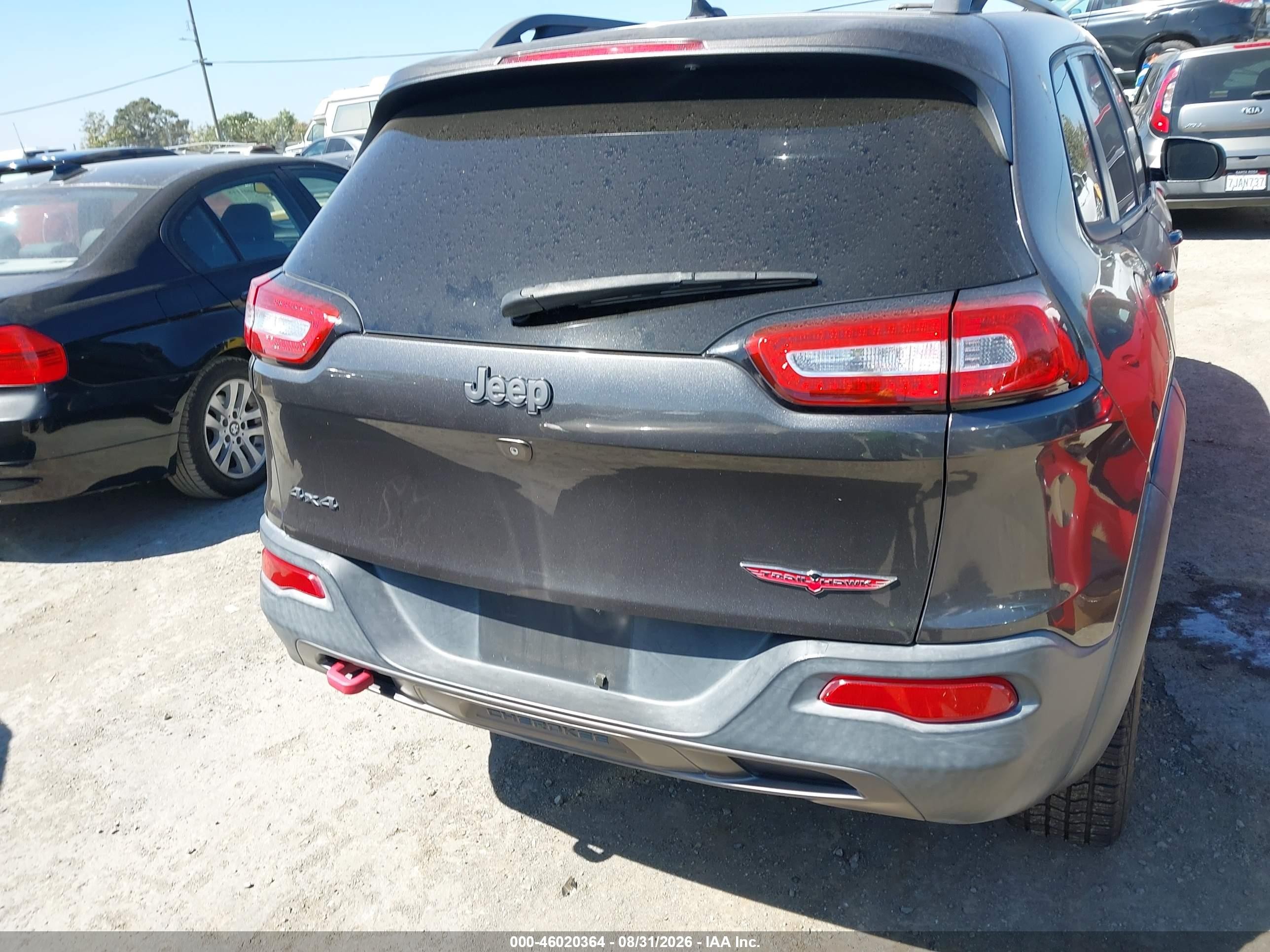 2015 Jeep Cherokee Trailhawk Gray vin: 1C4PJMBB6FW634288