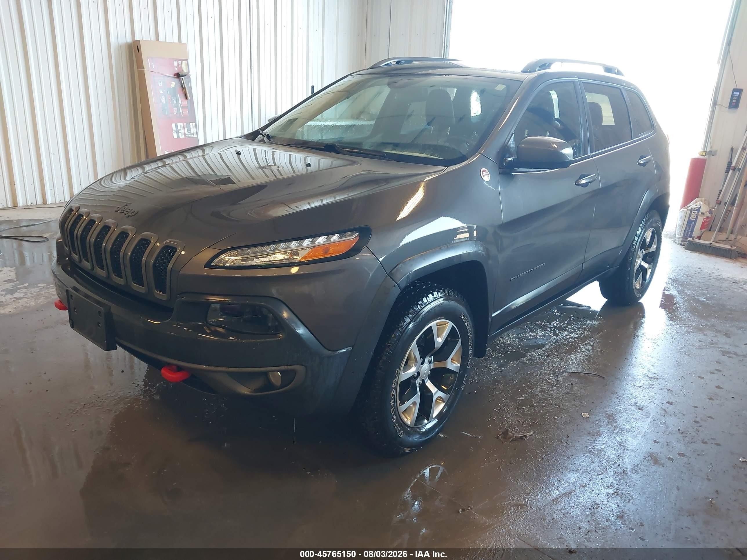 2017 Jeep Cherokee Trailhawk Gray vin: 1C4PJMBB6HD225058