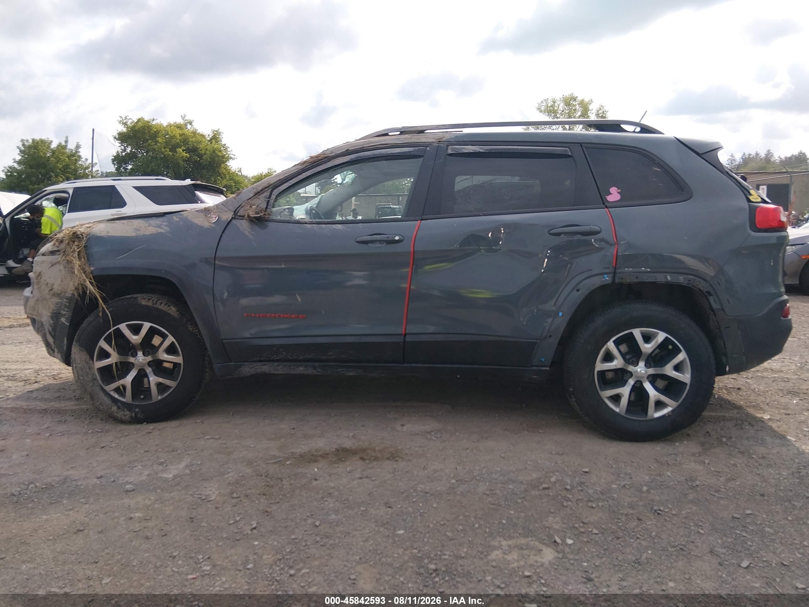 2015 Jeep Cherokee Trailhawk Gray vin: 1C4PJMBB7FW527413