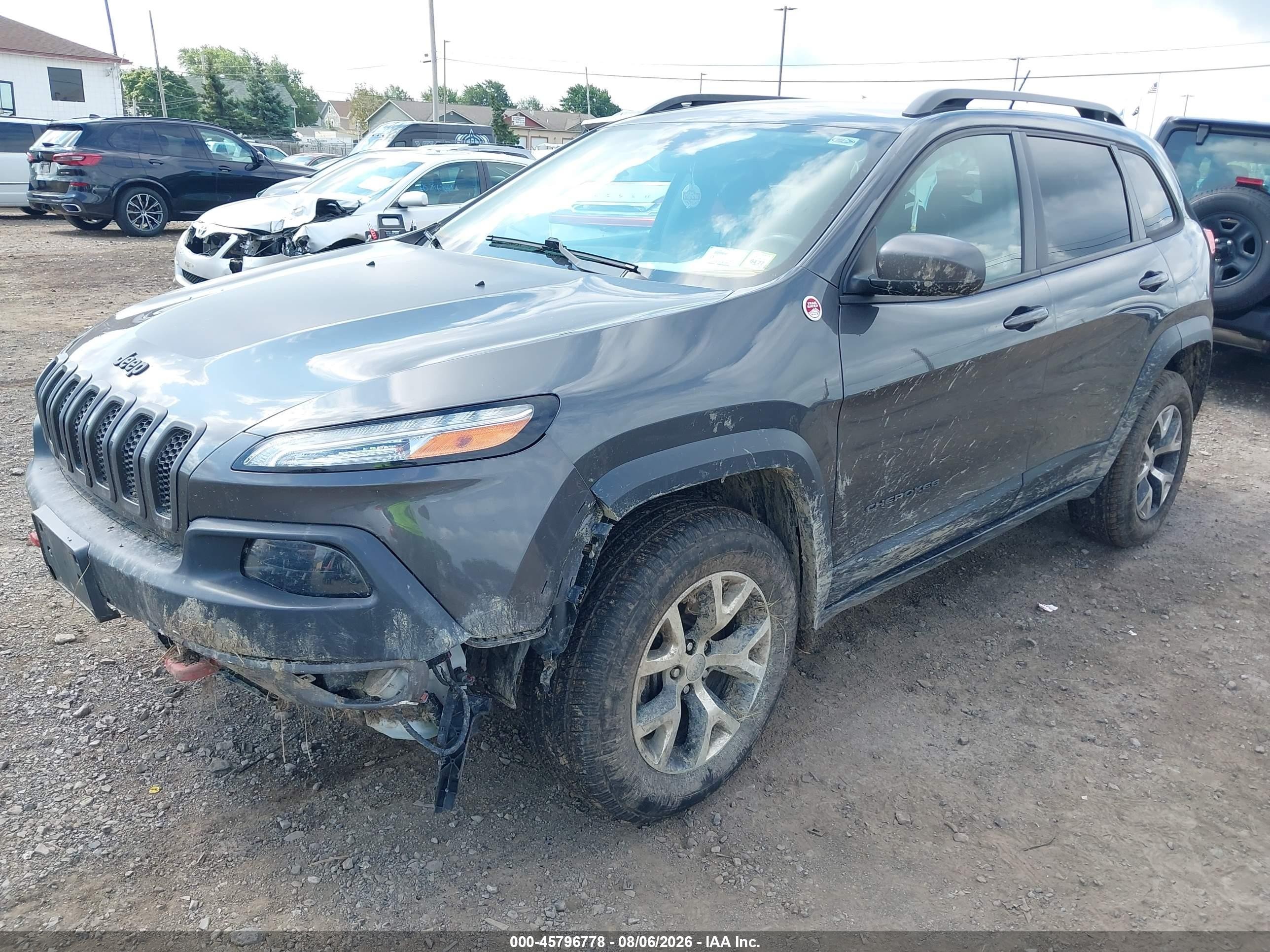 2015 Jeep Cherokee Trailhawk Gray vin: 1C4PJMBB7FW653464