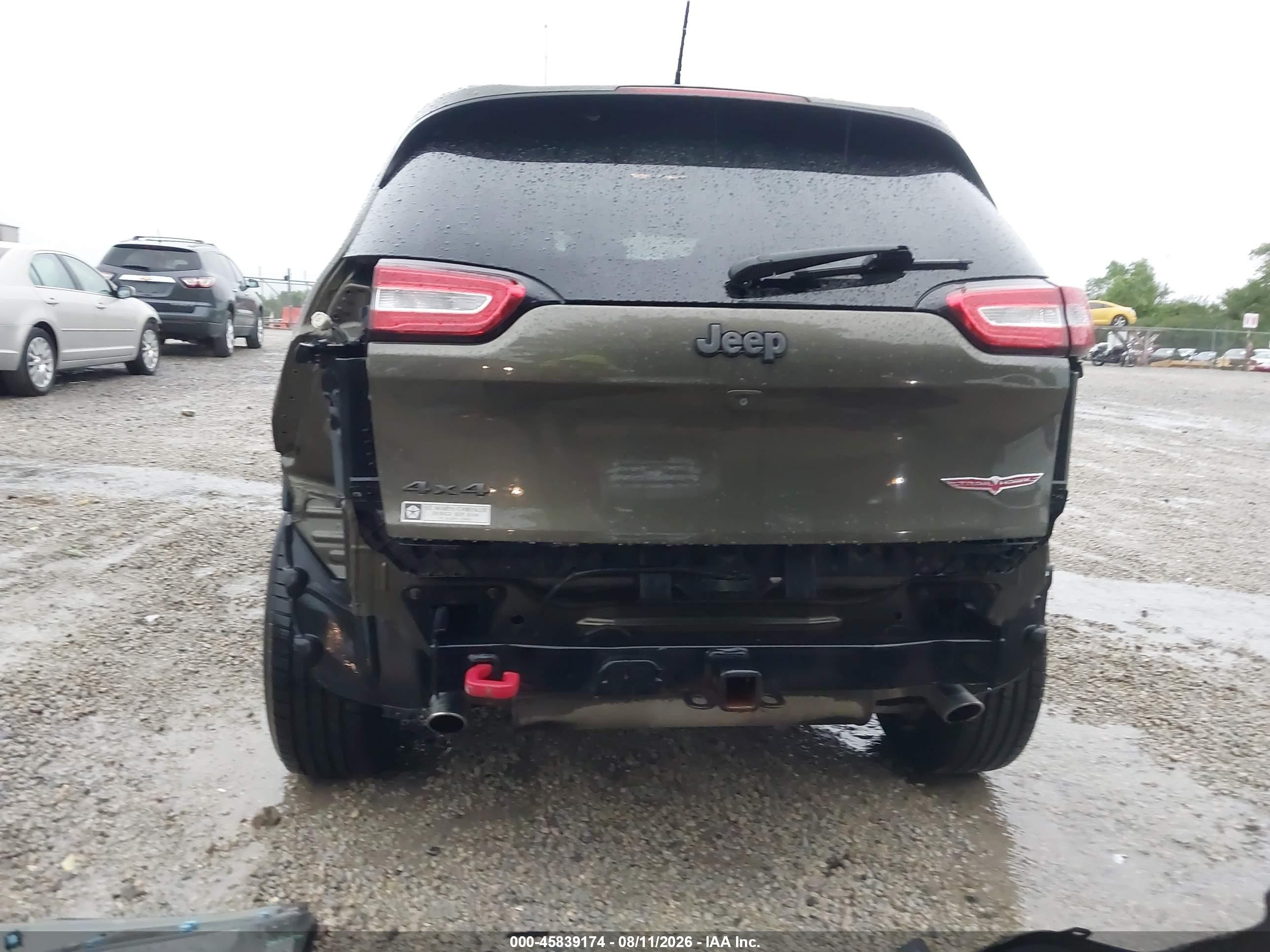 2015 Jeep Cherokee Trailhawk Green vin: 1C4PJMBS0FW510338