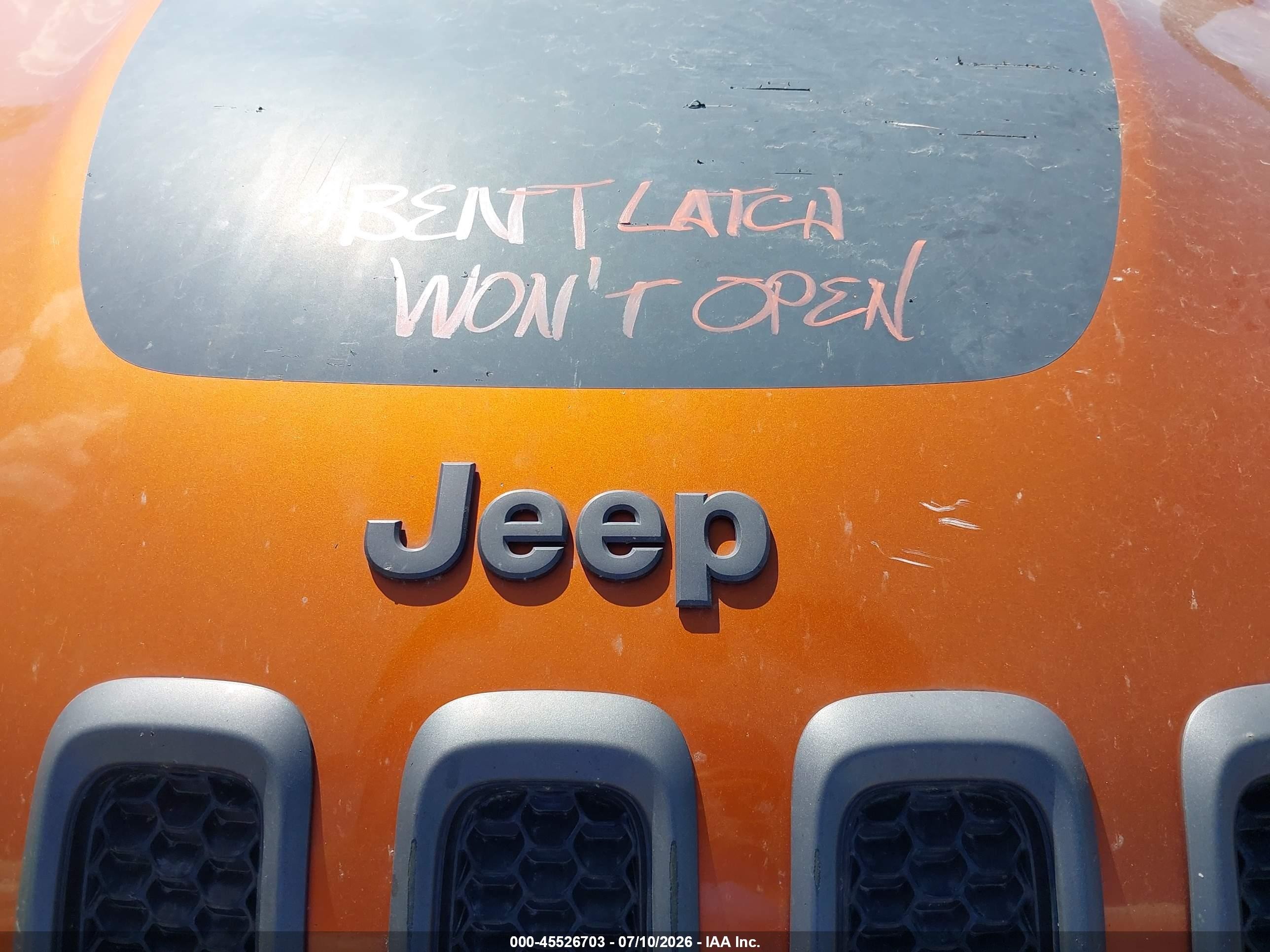 2015 Jeep Cherokee Trailhawk Orange vin: 1C4PJMBS0FW521095