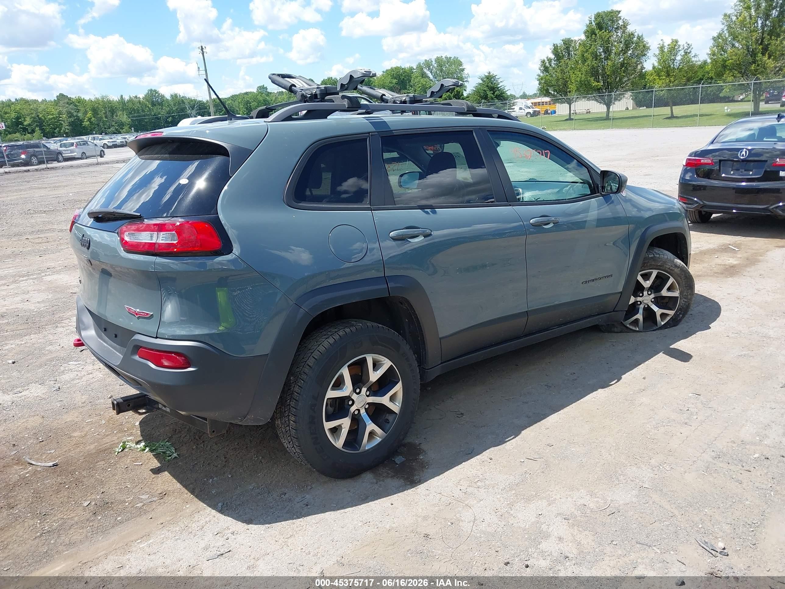2015 Jeep Cherokee Trailhawk Blue vin: 1C4PJMBS0FW598808