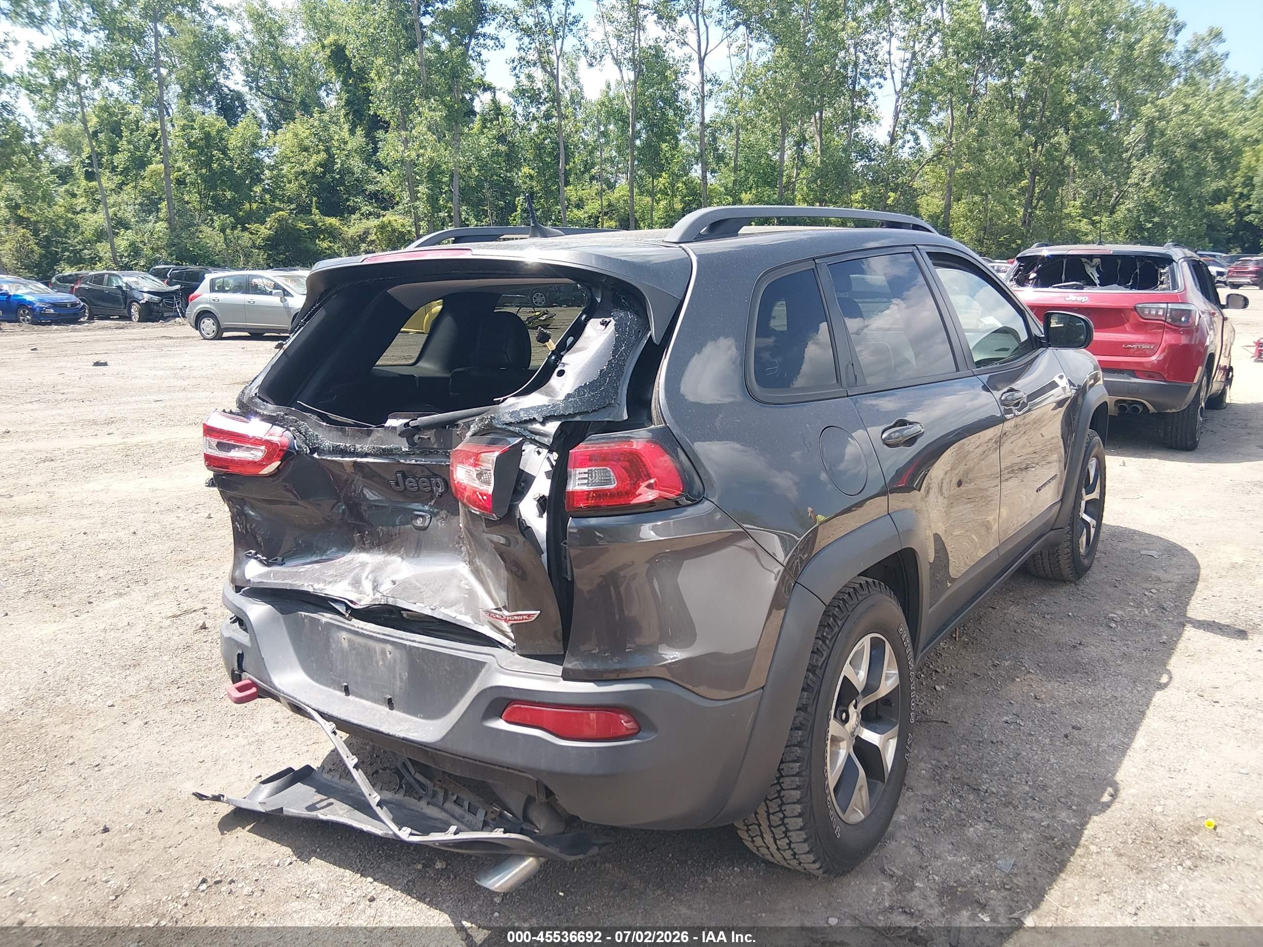 2017 Jeep Cherokee Trailhawk Серый vin: 1C4PJMBS0HW612791