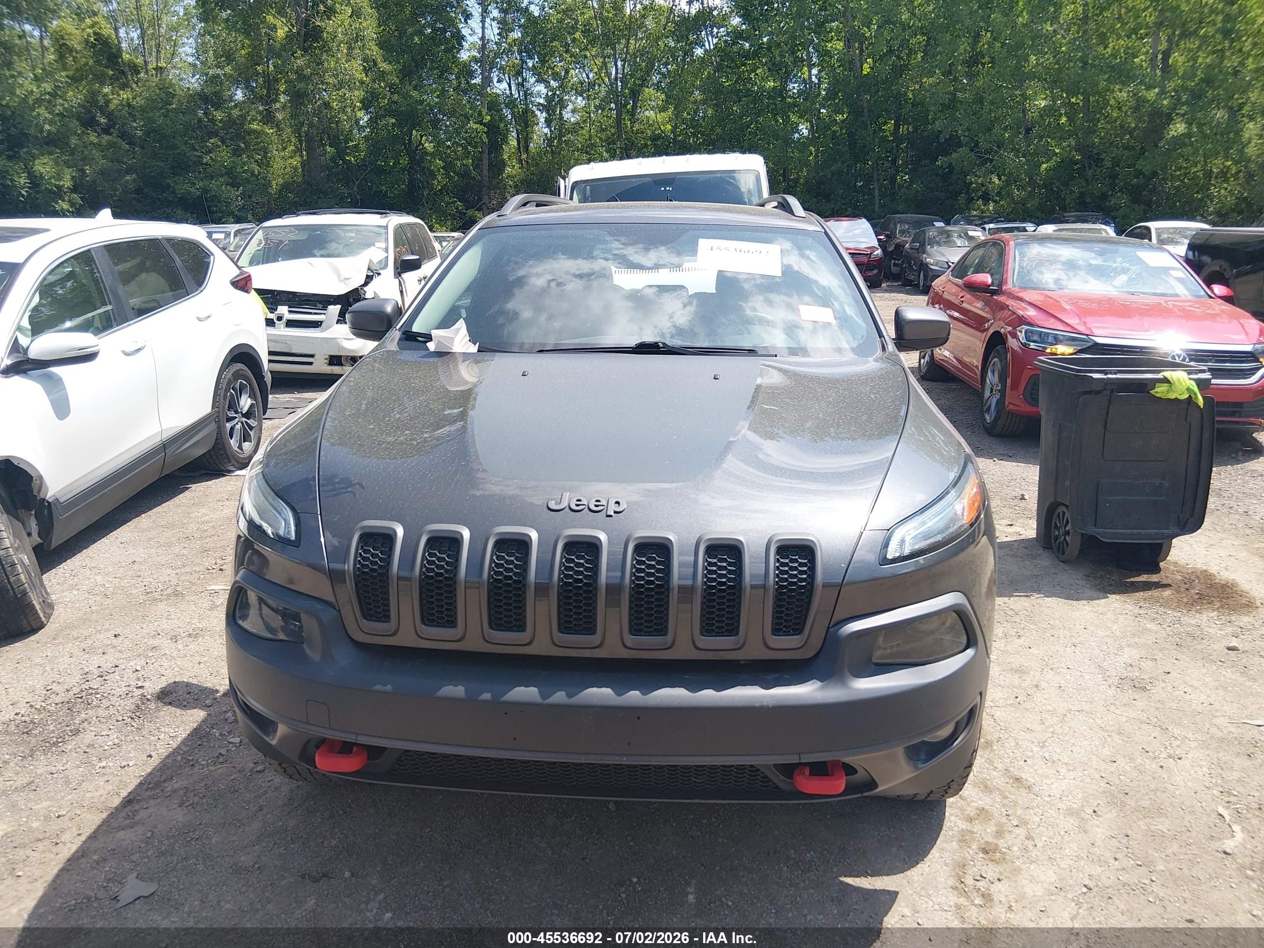 2017 Jeep Cherokee Trailhawk Серый vin: 1C4PJMBS0HW612791