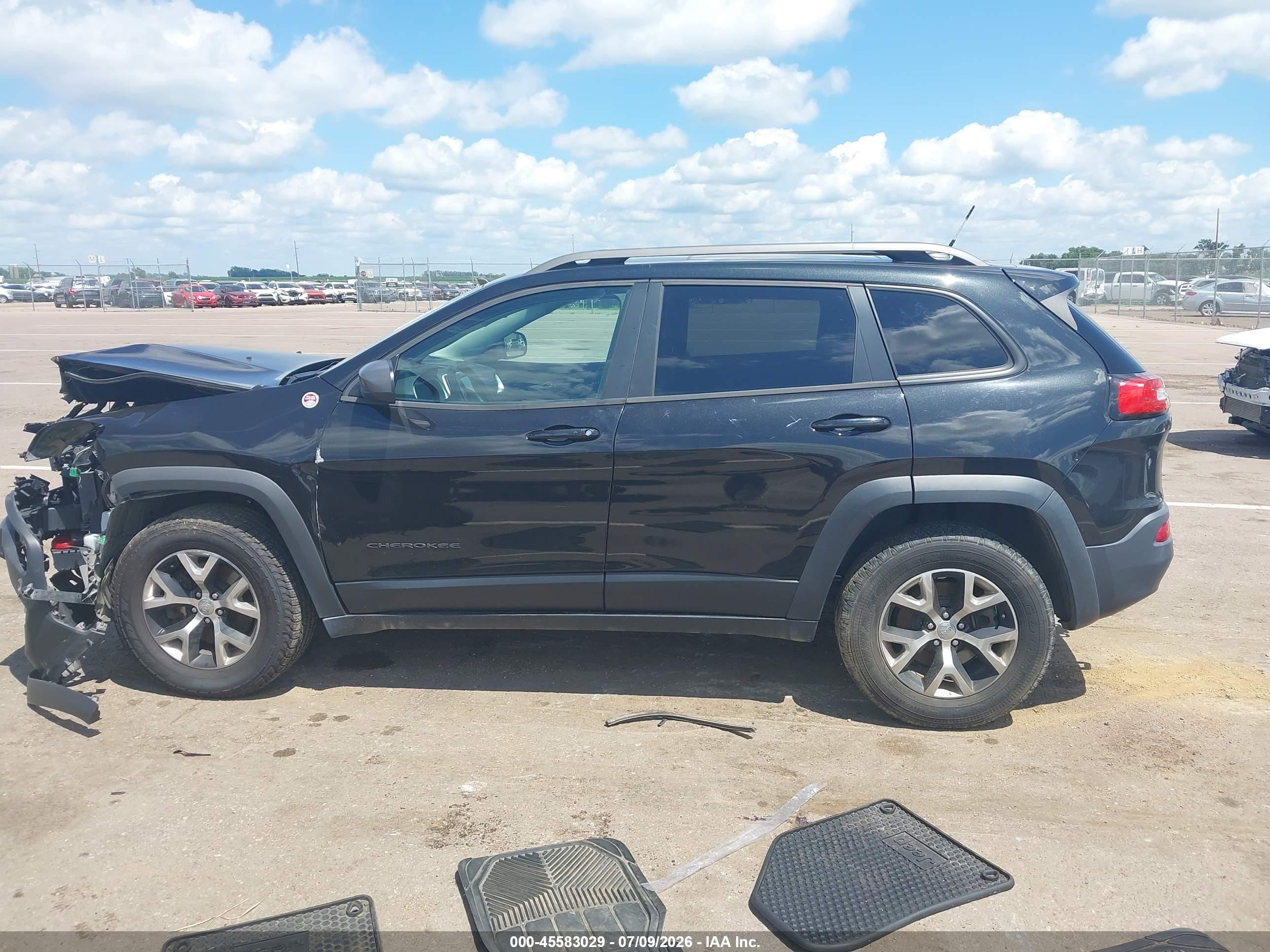 2014 Jeep Cherokee Trailhawk Black vin: 1C4PJMBS1EW161687