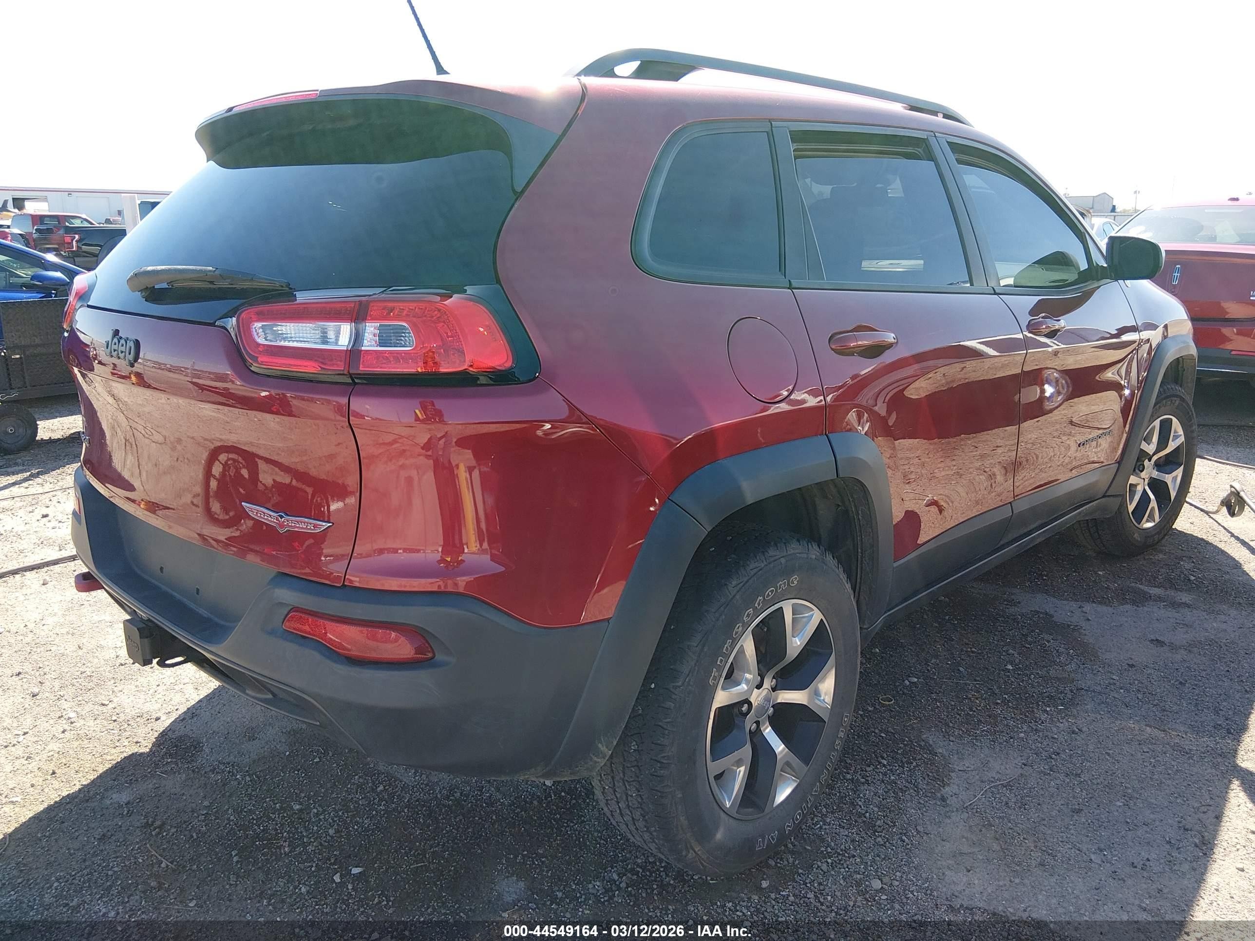 2014 Jeep Cherokee Trailhawk Red vin: 1C4PJMBS1EW179798