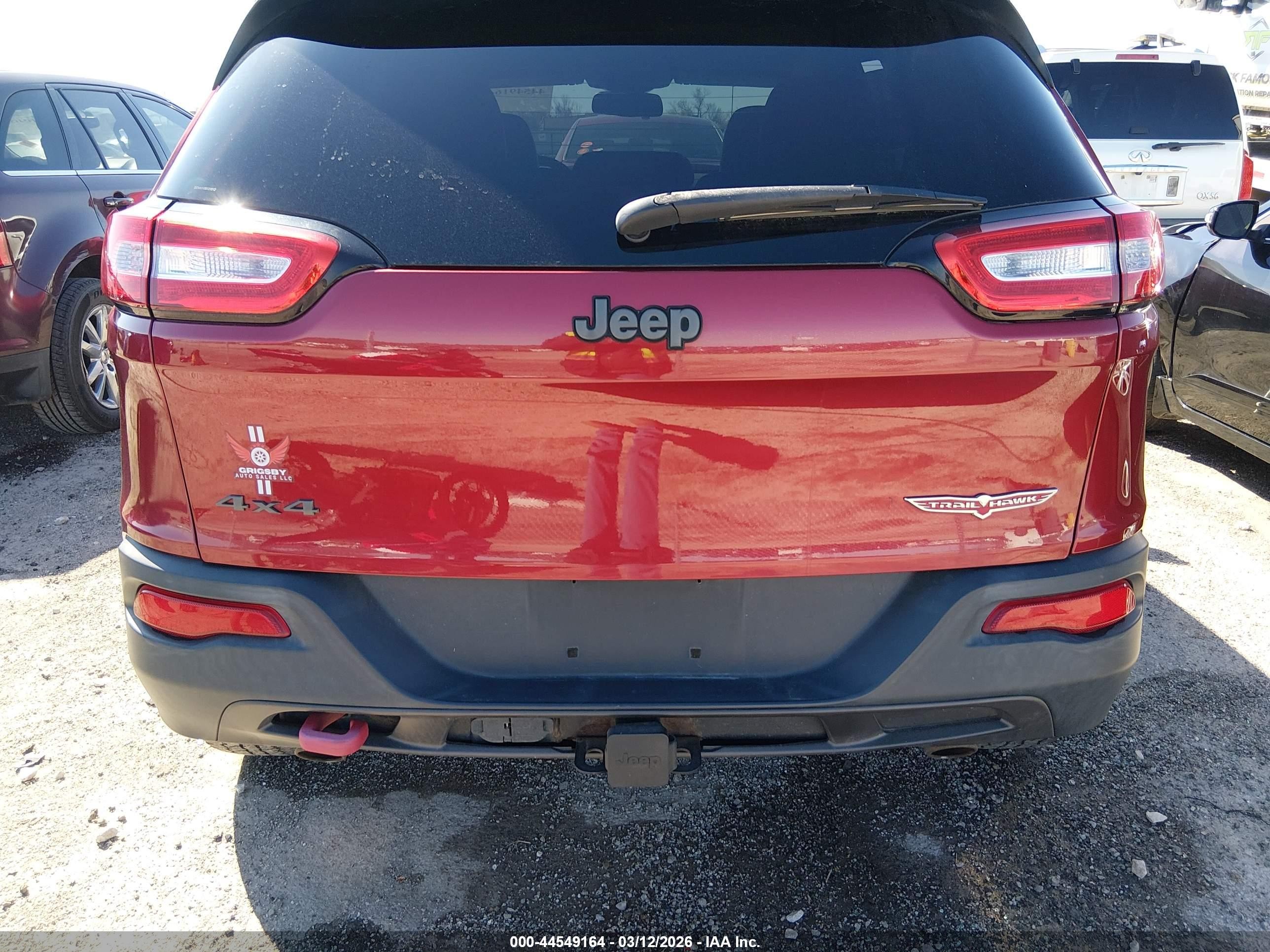 2014 Jeep Cherokee Trailhawk Red vin: 1C4PJMBS1EW179798