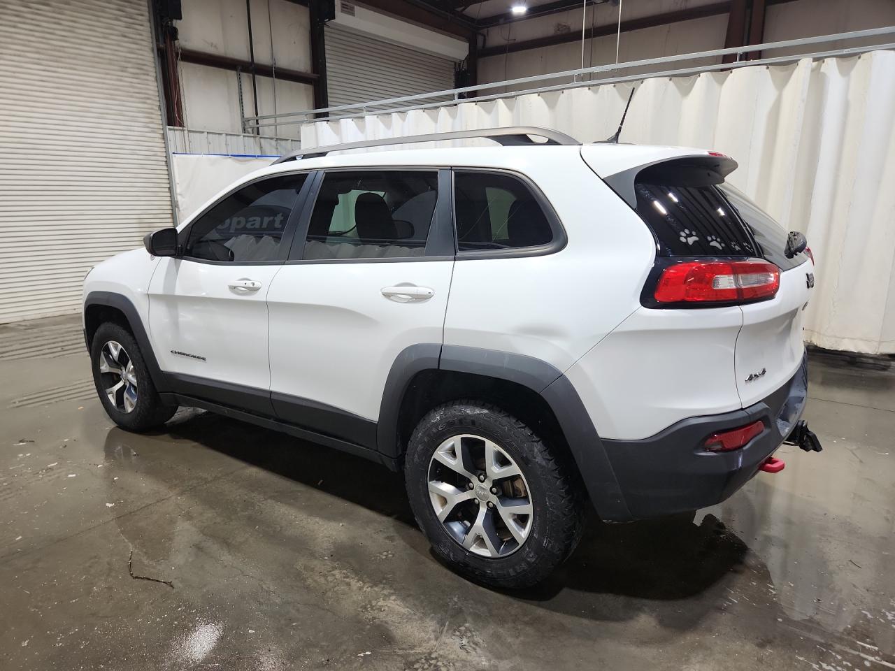 2014 Jeep Cherokee Trailhawk White vin: 1C4PJMBS1EW284695 Damage: Left Rear Door, Dent(S) W/No Paint Dmg, < 1/8 Inch