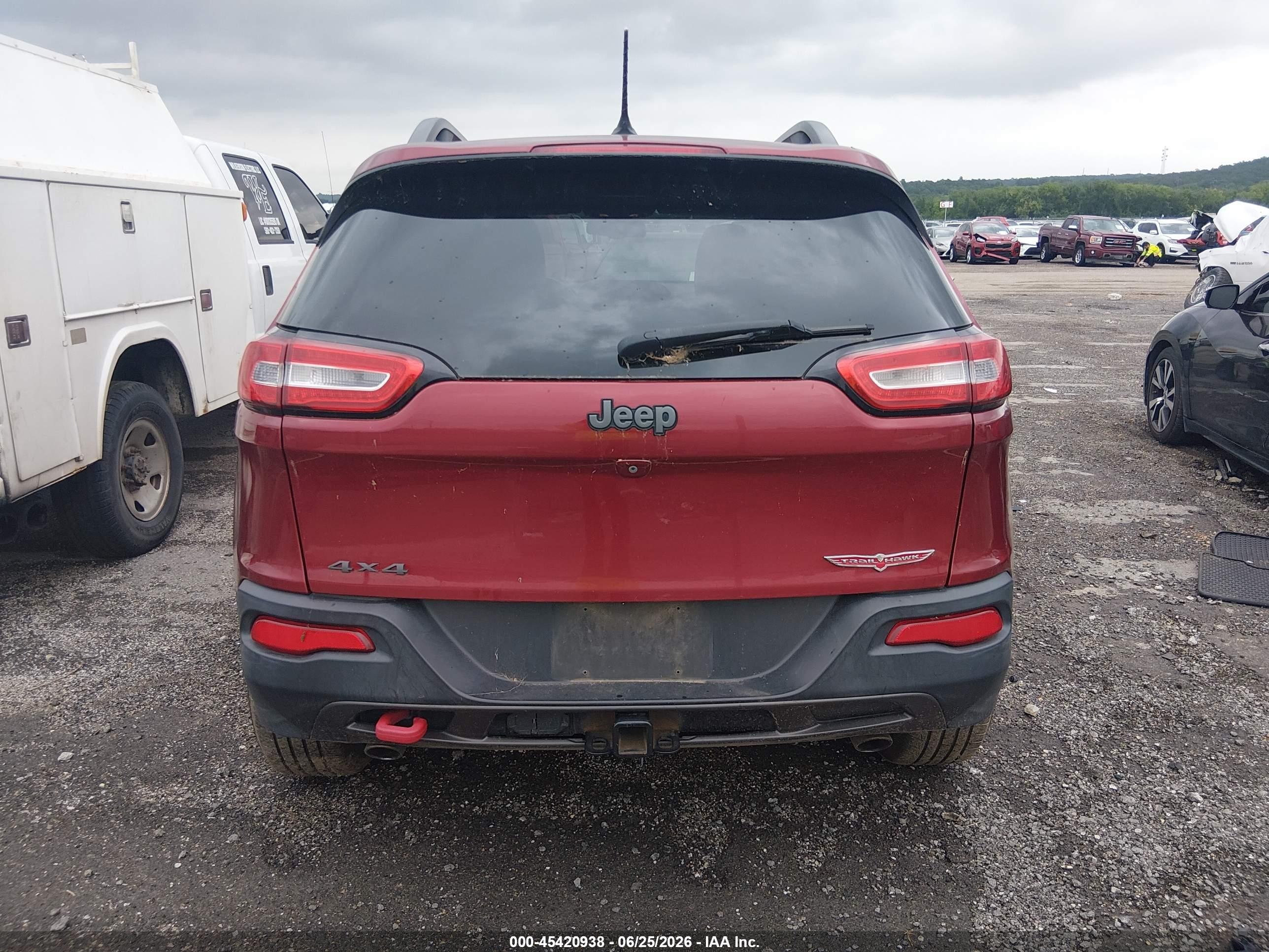 2014 Jeep Cherokee Trailhawk Red vin: 1C4PJMBS1EW297561