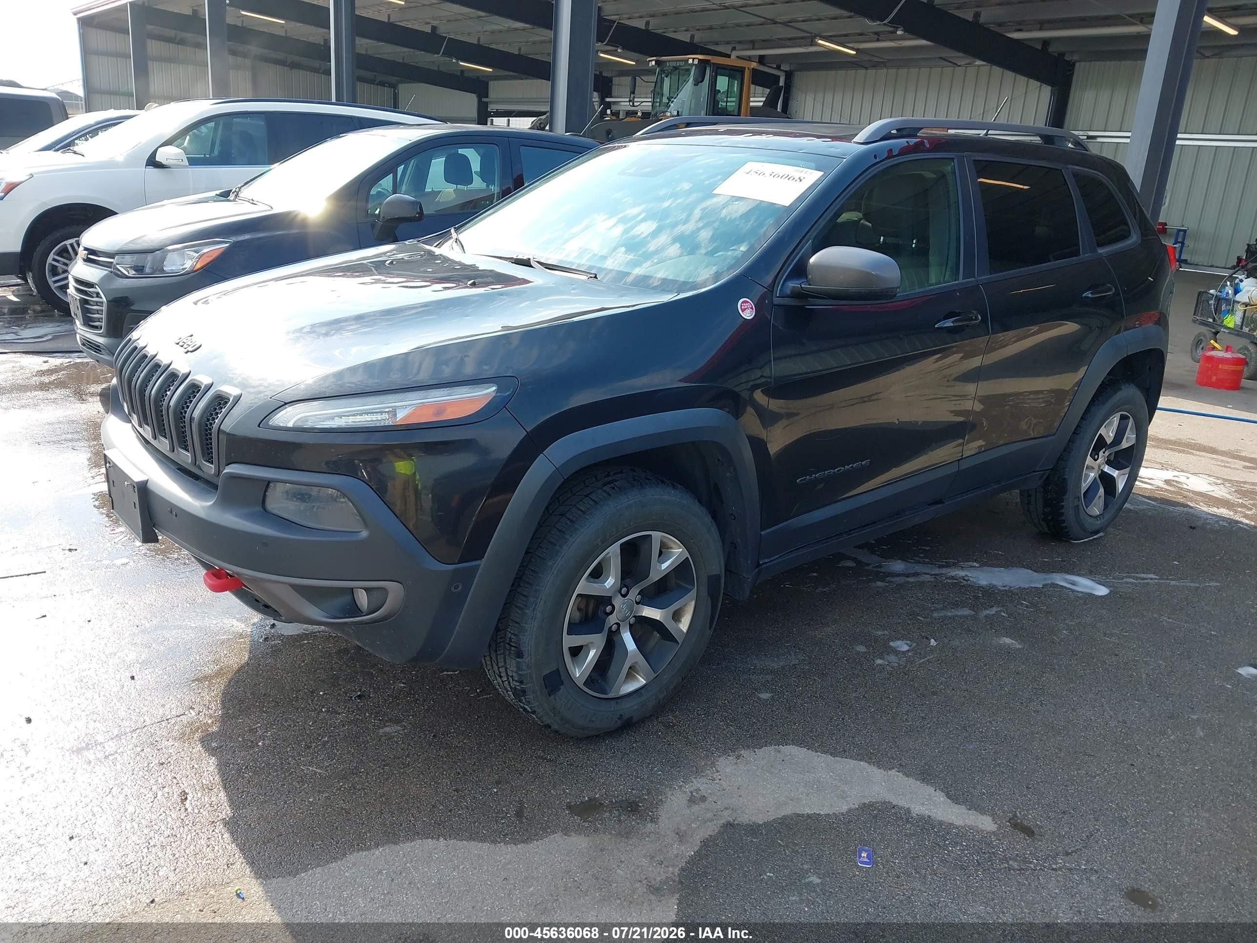 2014 Jeep Cherokee Trailhawk Black vin: 1C4PJMBS2EW231438
