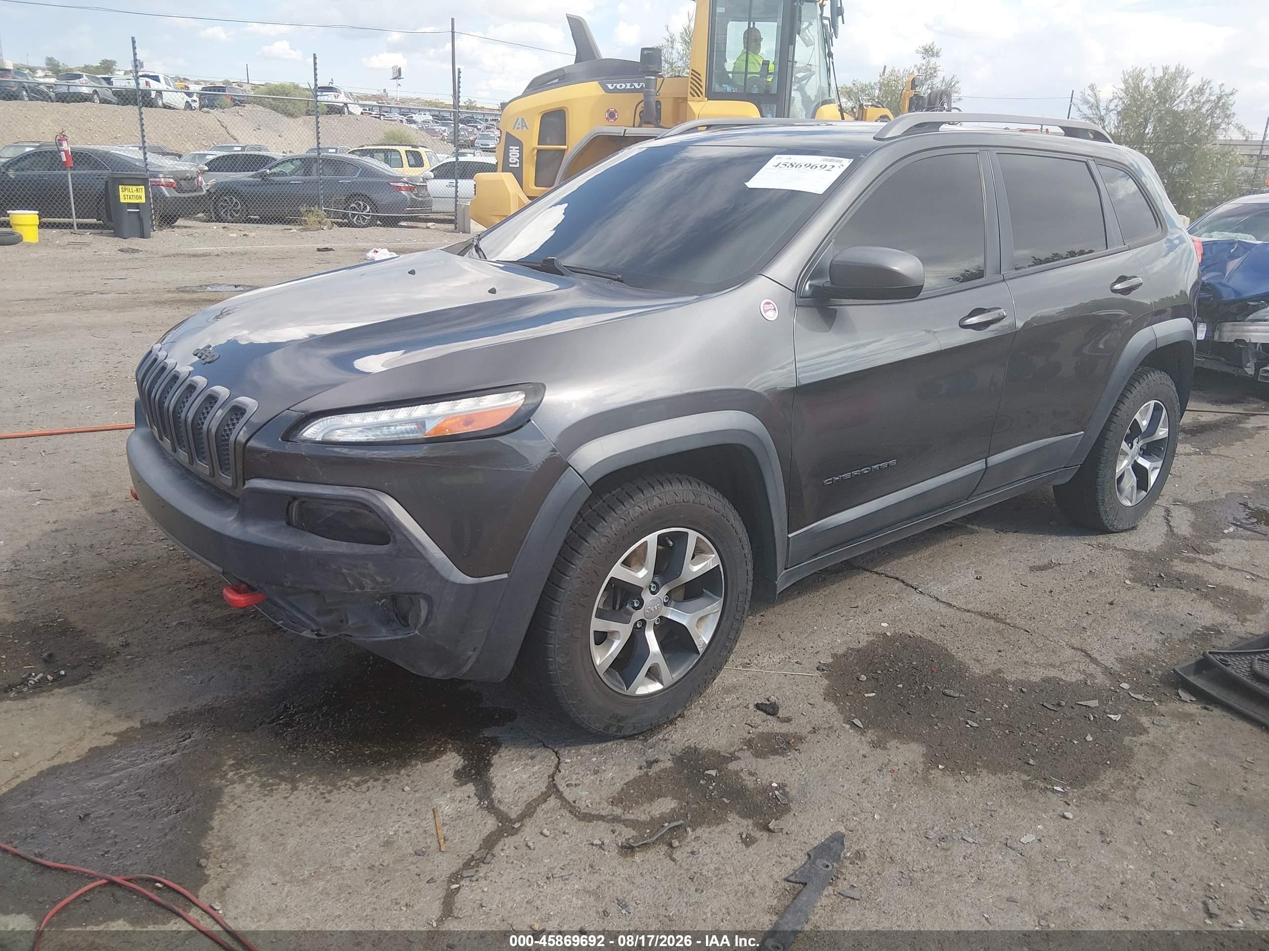 2015 Jeep Cherokee Trailhawk Серый vin: 1C4PJMBS2FW673041