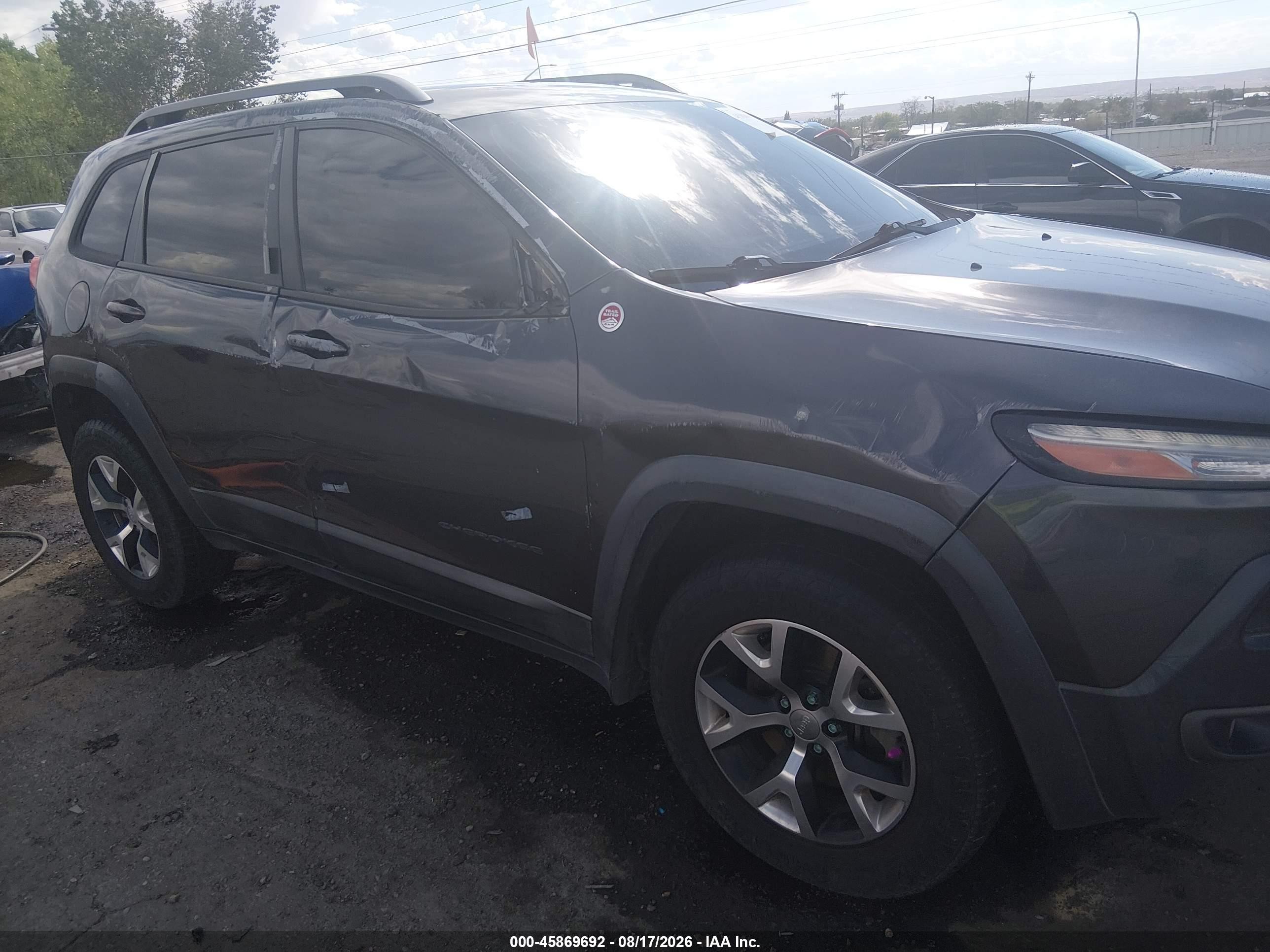 2015 Jeep Cherokee Trailhawk Серый vin: 1C4PJMBS2FW673041