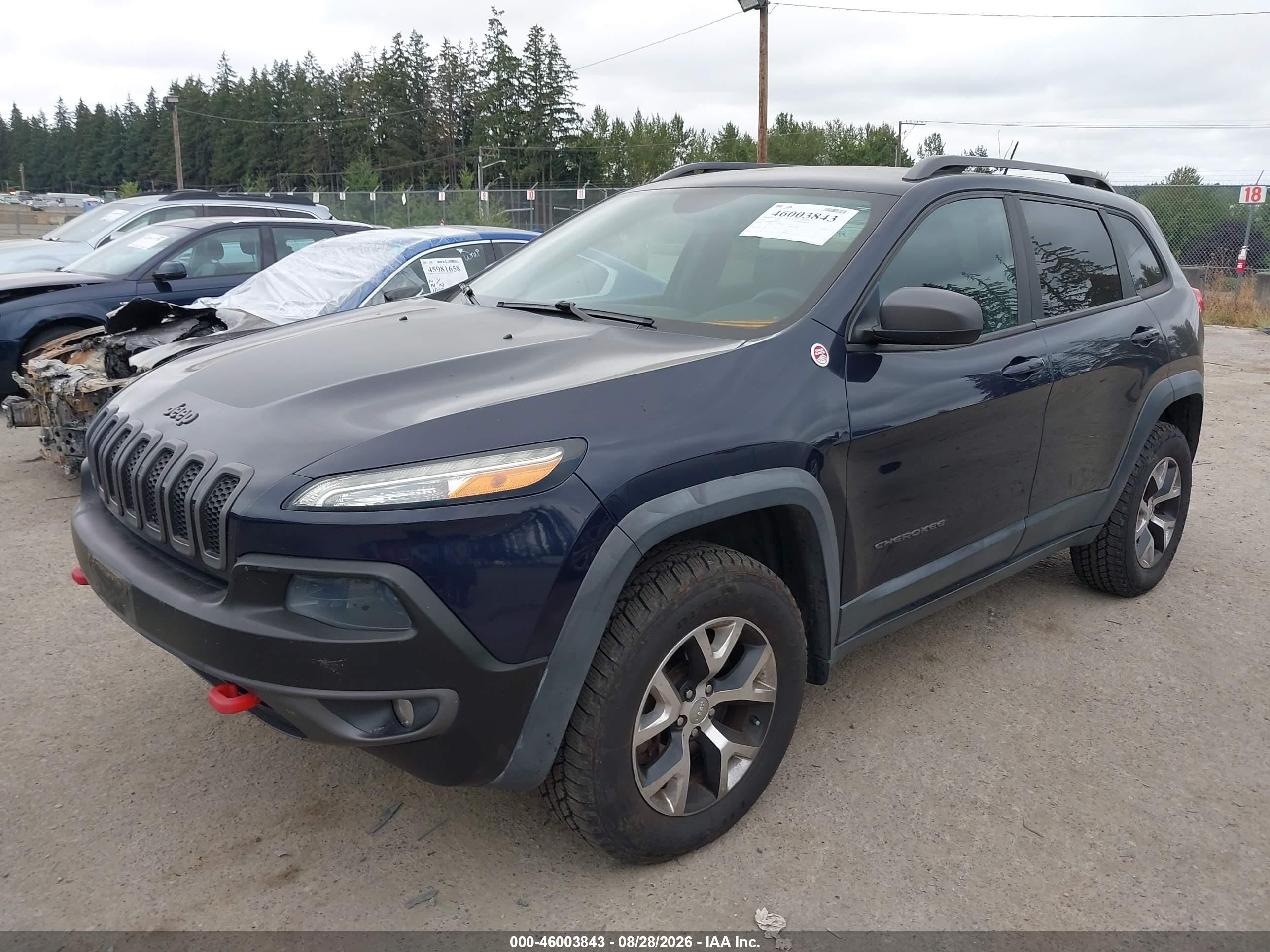 2014 Jeep Cherokee Trailhawk Dark Blue vin: 1C4PJMBS3EW257806