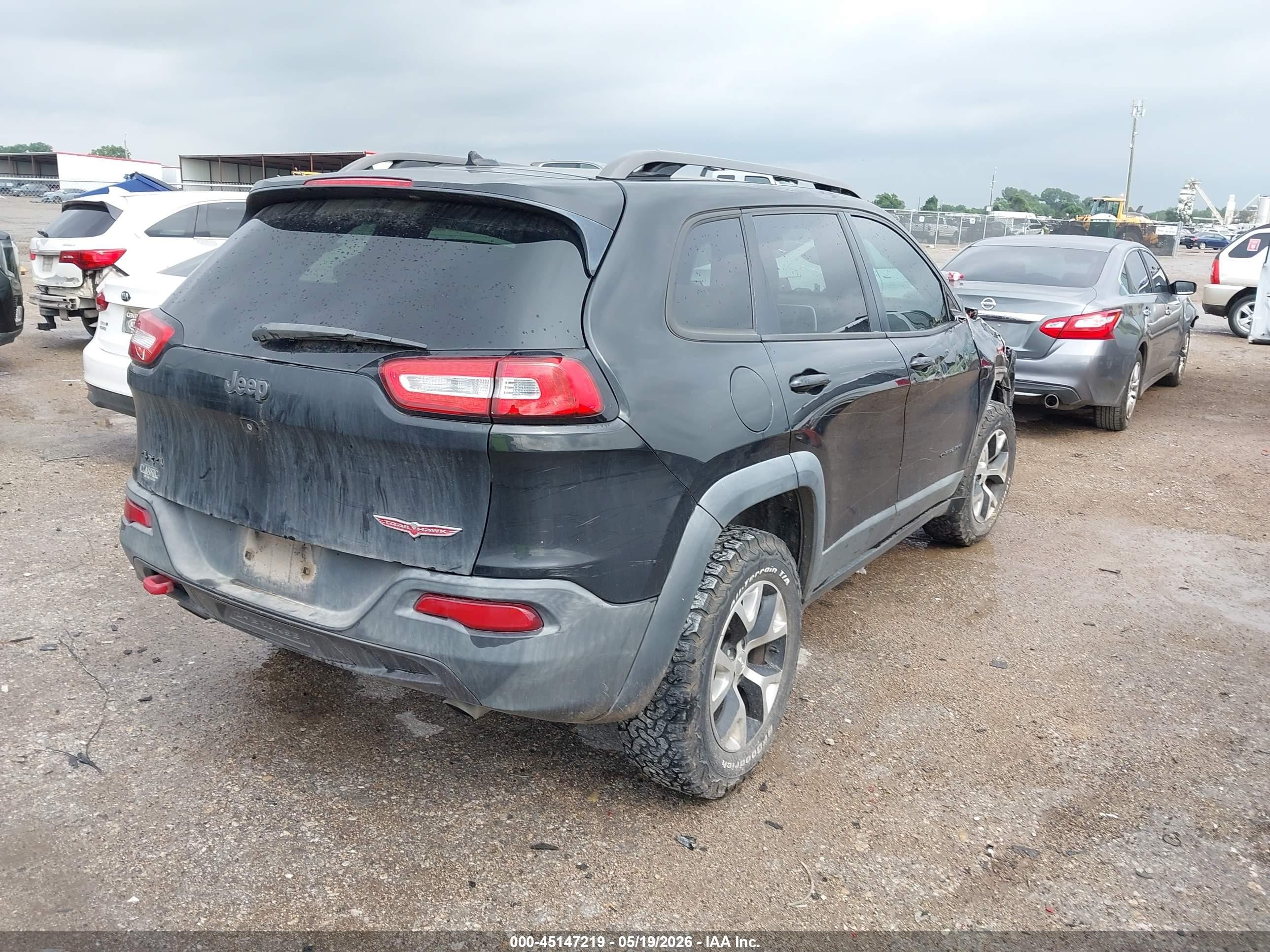 2015 Jeep Cherokee Trailhawk Black vin: 1C4PJMBS3FW571019