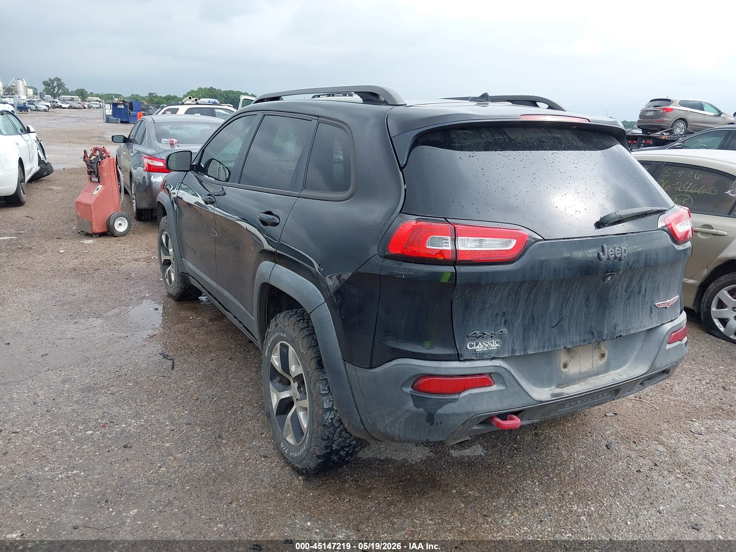 2015 Jeep Cherokee Trailhawk Black vin: 1C4PJMBS3FW571019