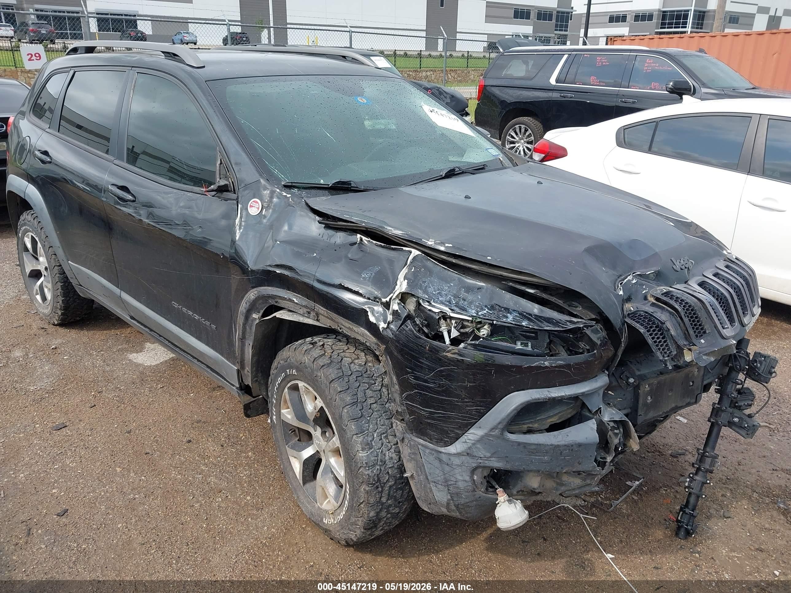2015 Jeep Cherokee Trailhawk Black vin: 1C4PJMBS3FW571019