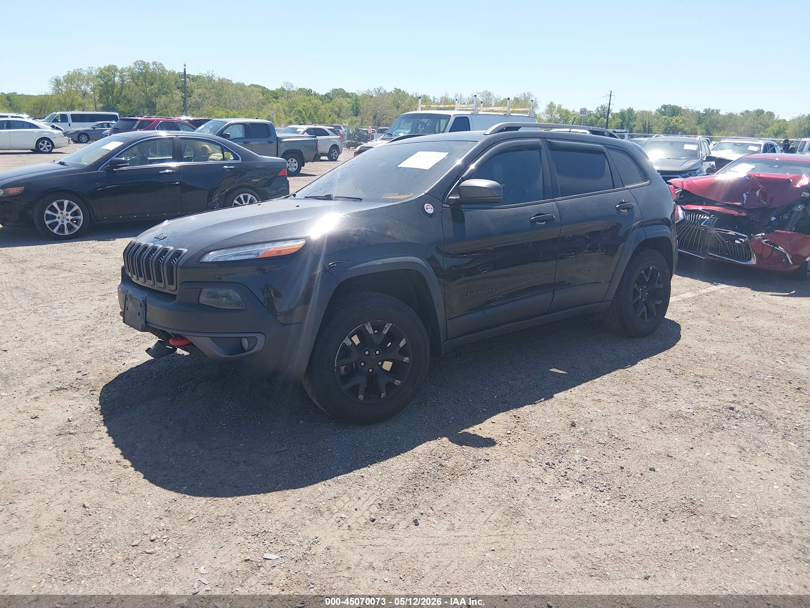 2015 Jeep Cherokee Trailhawk Black vin: 1C4PJMBS3FW633678