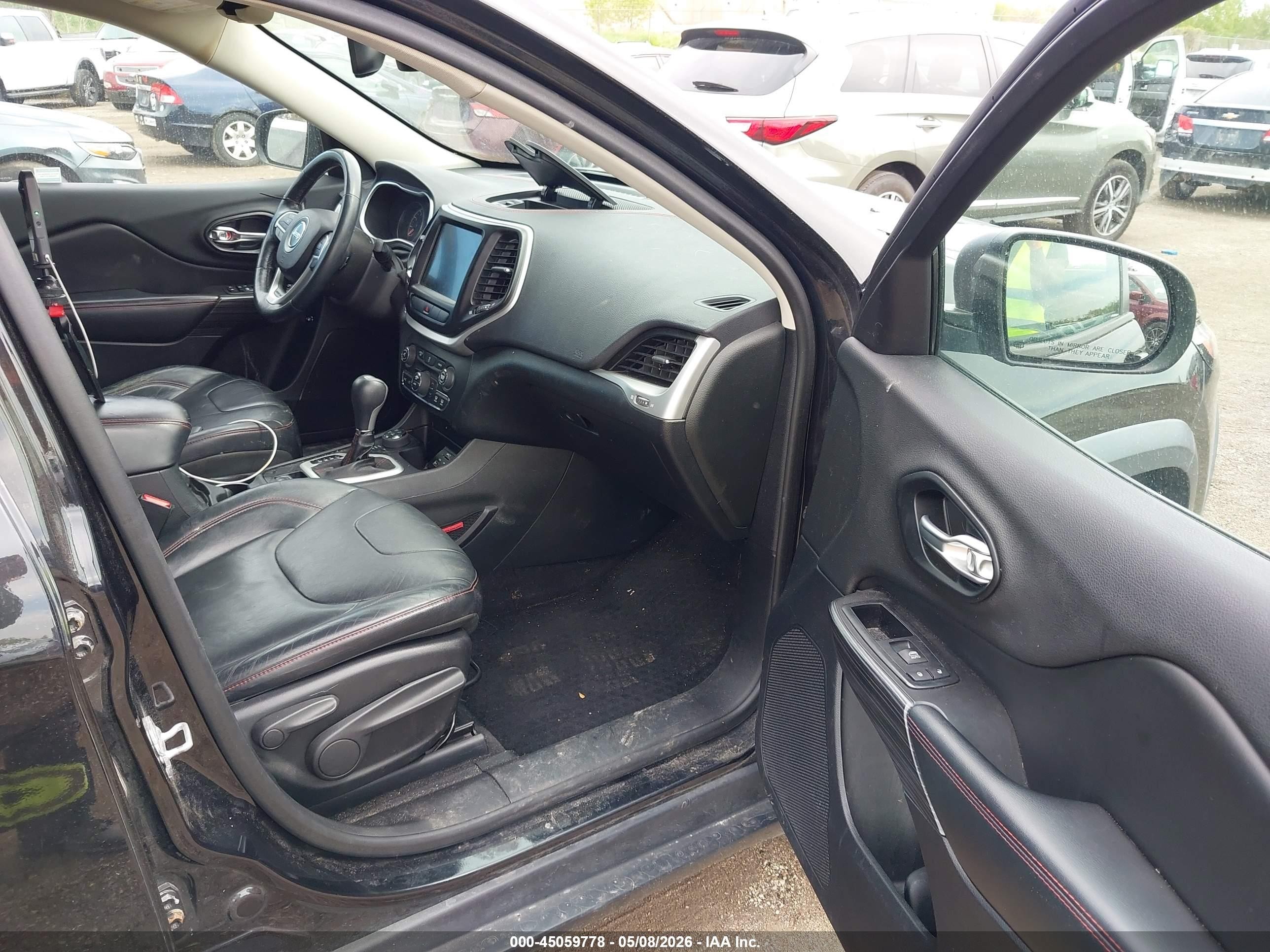 2014 Jeep Cherokee Trailhawk Black vin: 1C4PJMBS4EW131339