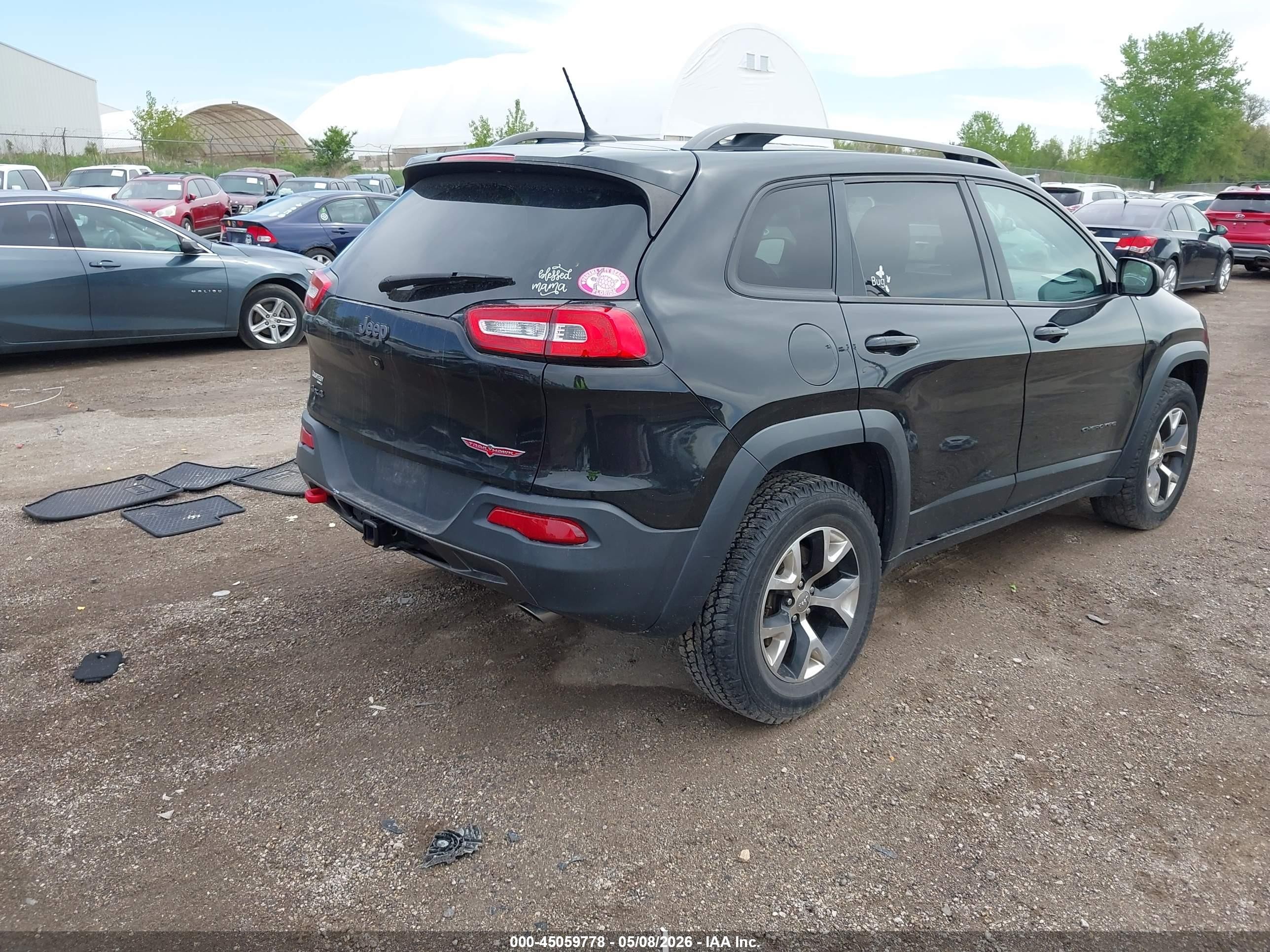 2014 Jeep Cherokee Trailhawk Black vin: 1C4PJMBS4EW131339