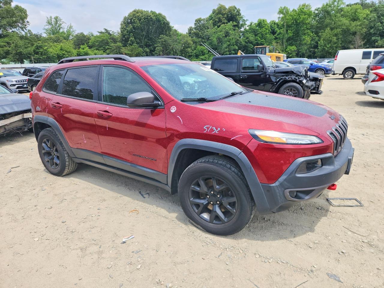 2015 Jeep Cherokee Trailhawk Red vin: 1C4PJMBS4FW694070