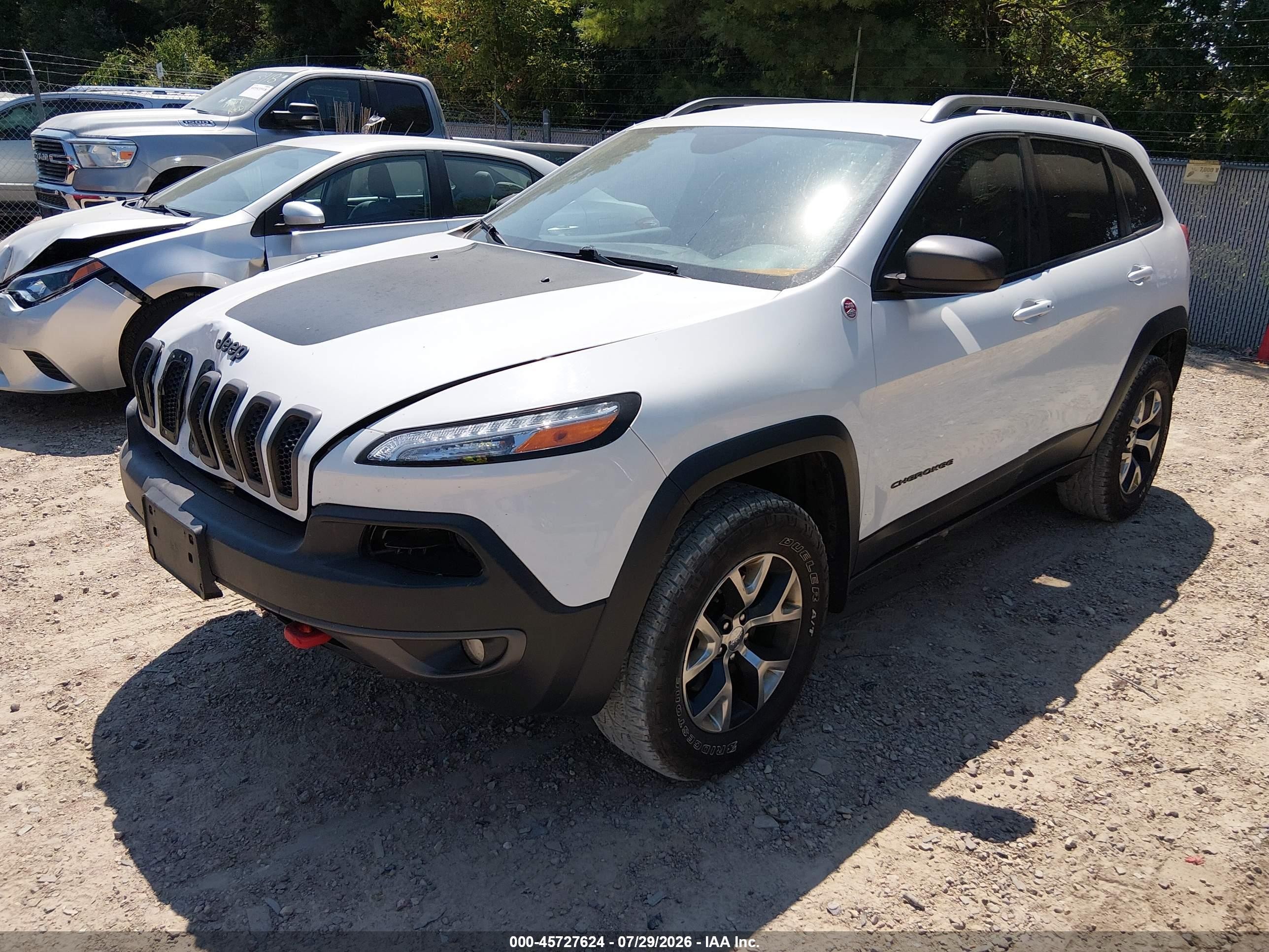 2015 Jeep Cherokee Trailhawk White vin: 1C4PJMBS4FW704936