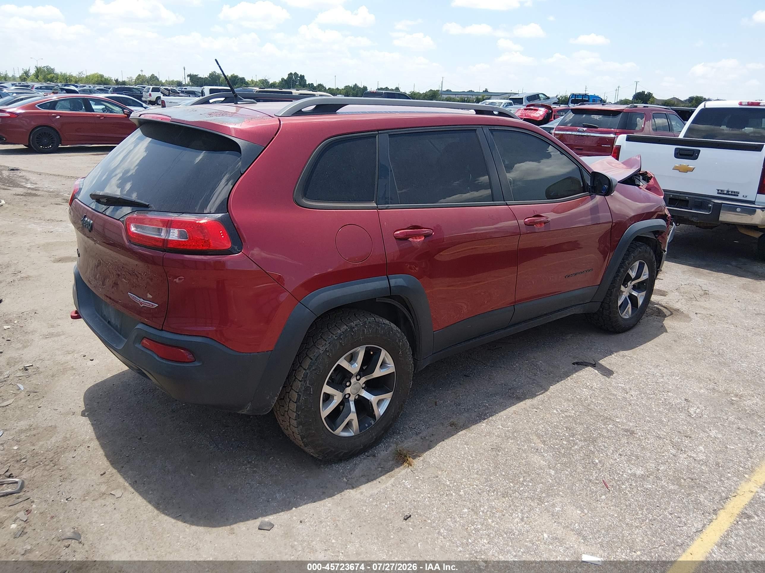 2014 Jeep Cherokee Trailhawk Red vin: 1C4PJMBS6EW185998