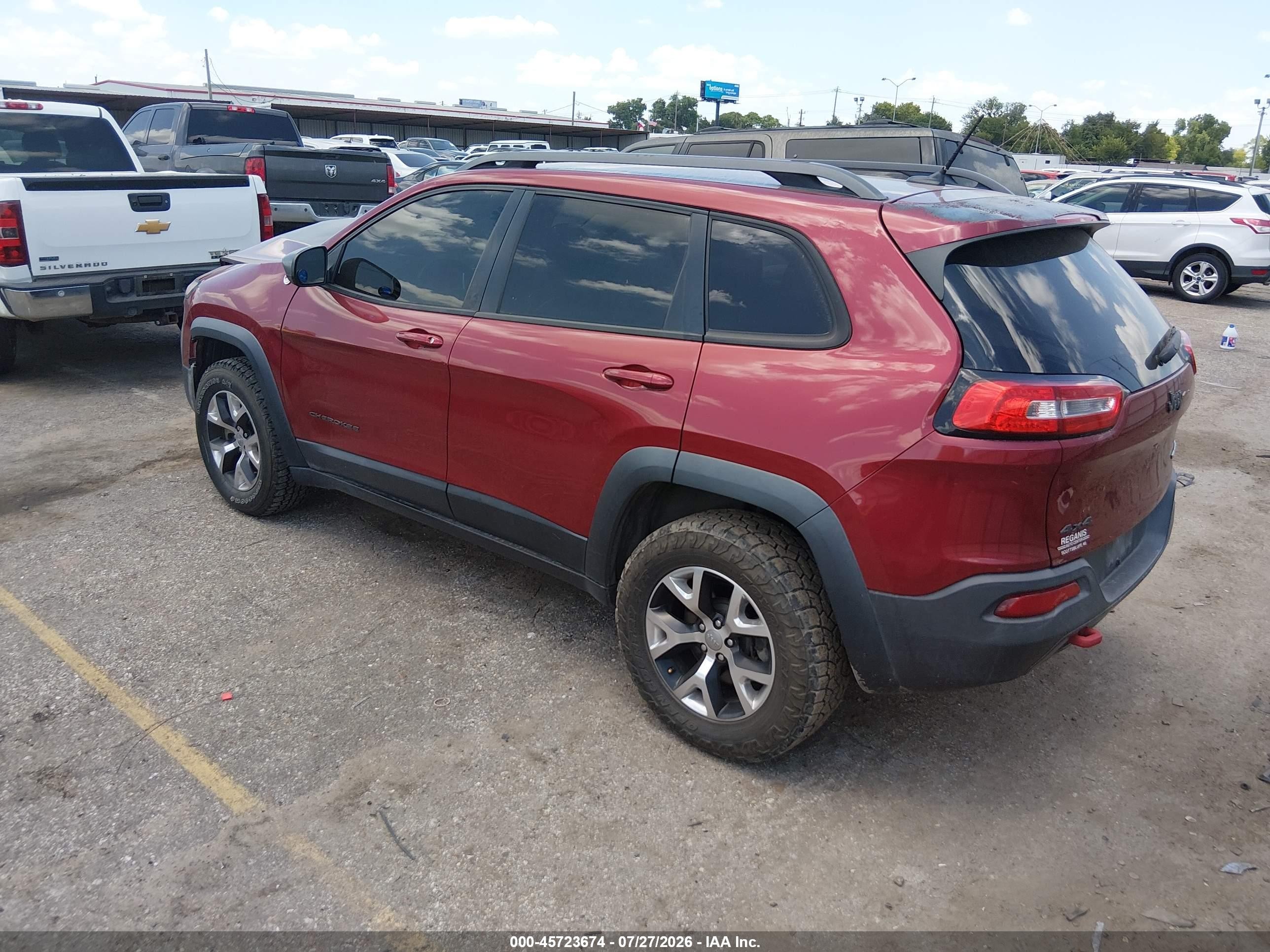 2014 Jeep Cherokee Trailhawk Red vin: 1C4PJMBS6EW185998