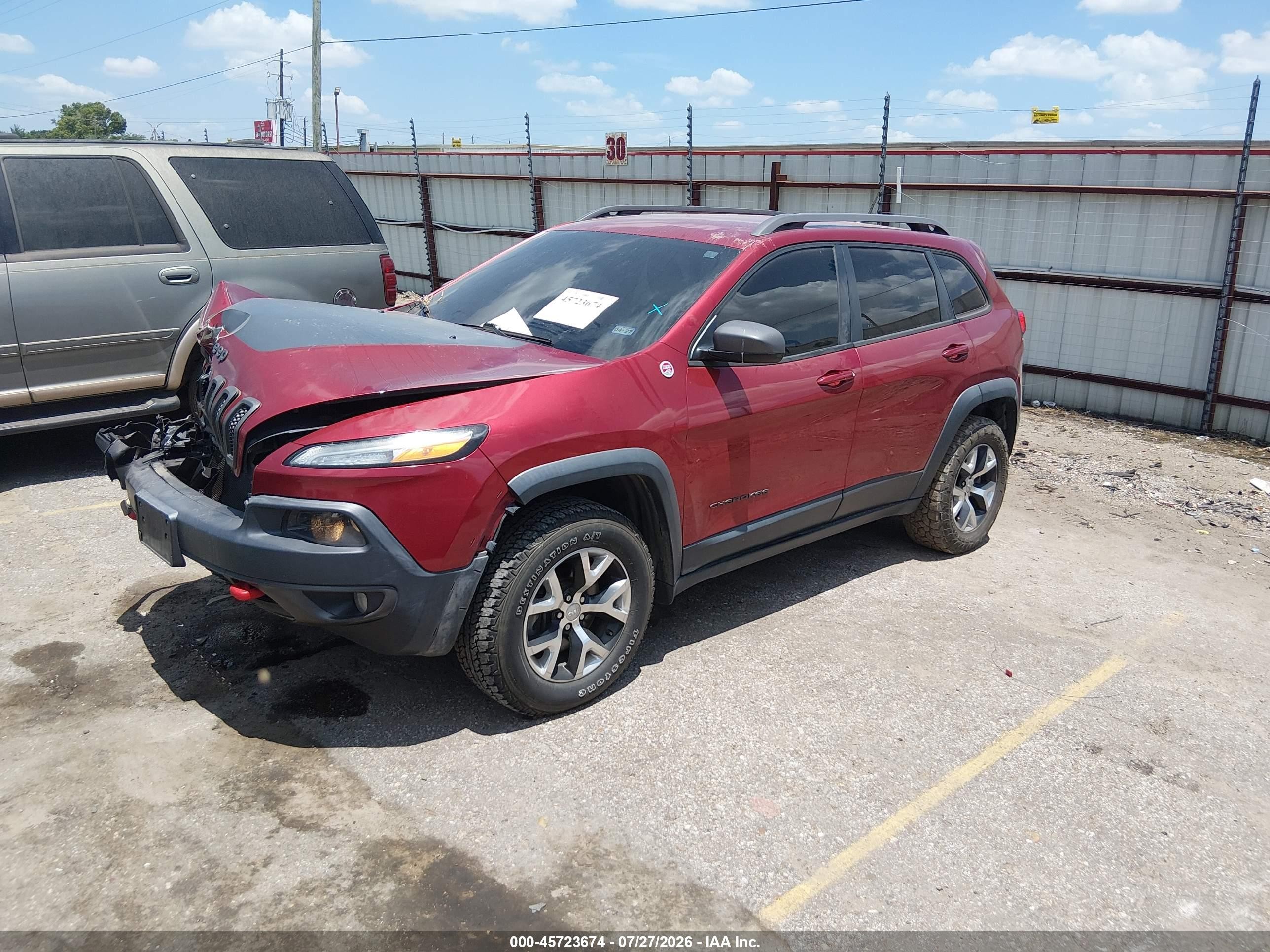 2014 Jeep Cherokee Trailhawk Red vin: 1C4PJMBS6EW185998