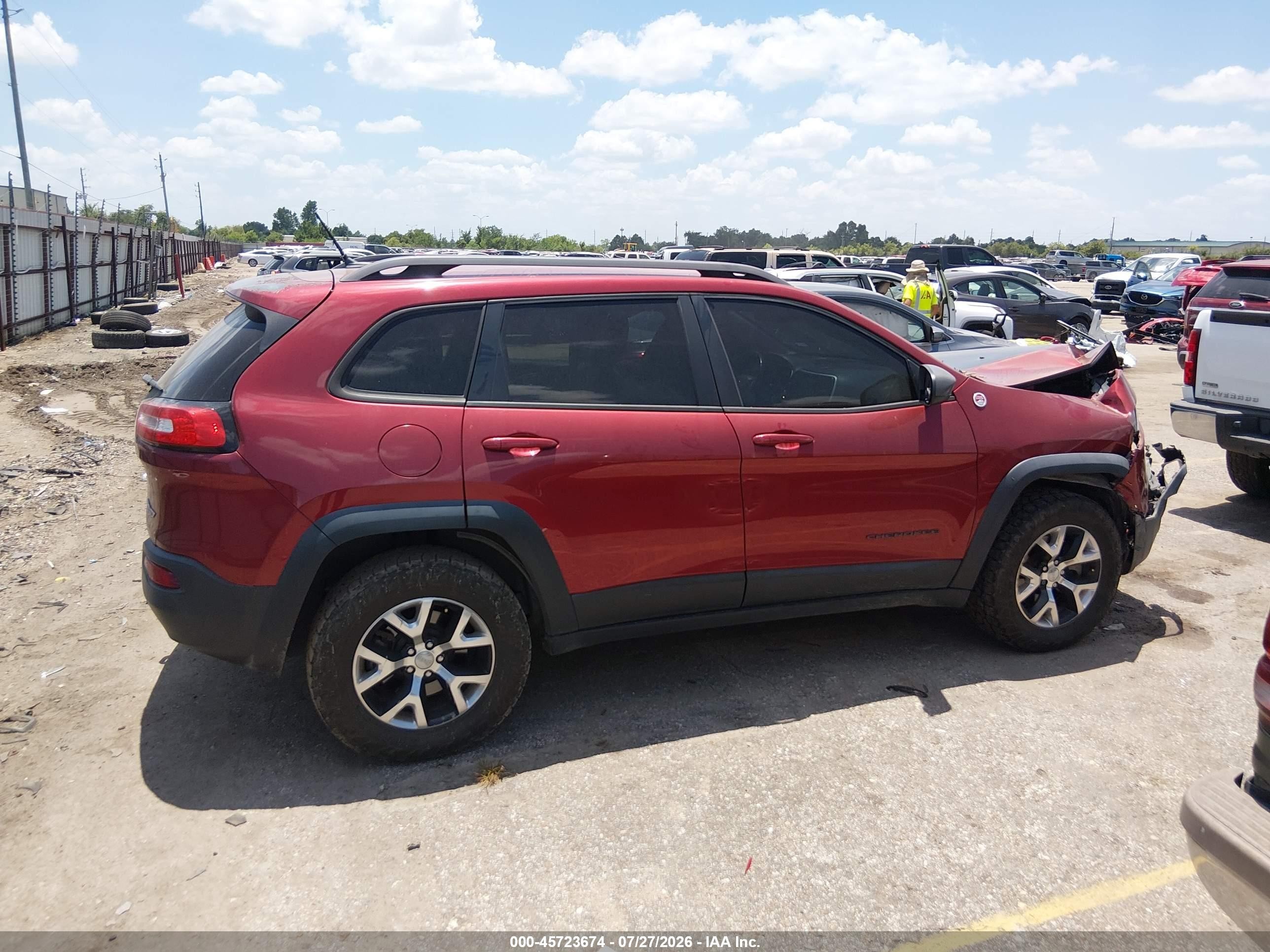 2014 Jeep Cherokee Trailhawk Red vin: 1C4PJMBS6EW185998