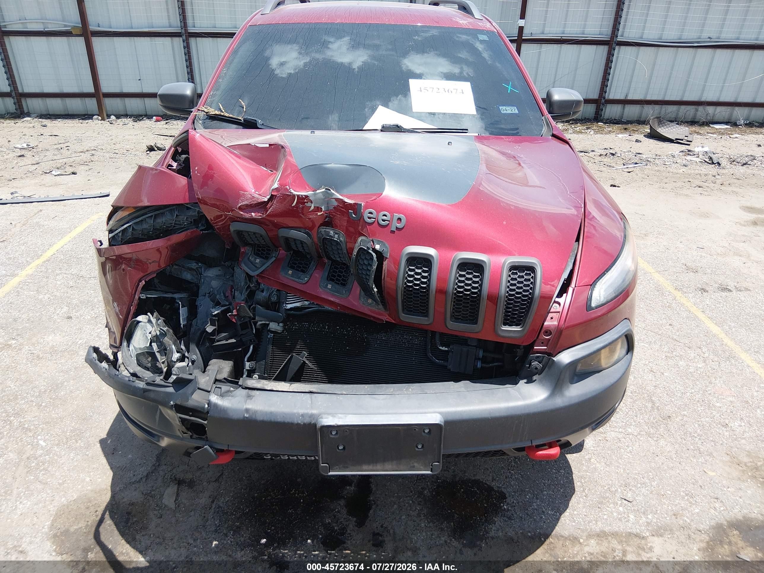 2014 Jeep Cherokee Trailhawk Red vin: 1C4PJMBS6EW185998
