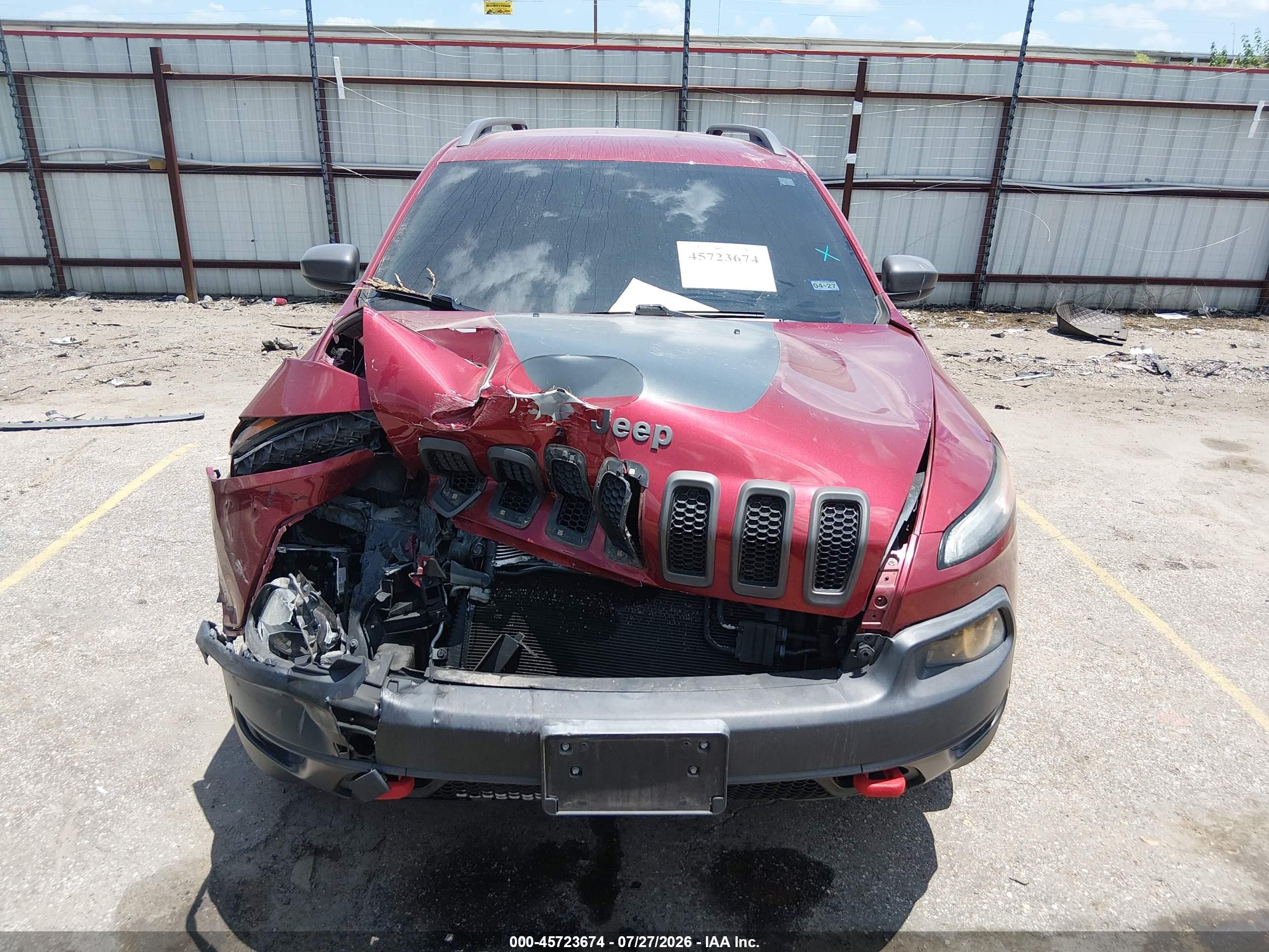 2014 Jeep Cherokee Trailhawk Red vin: 1C4PJMBS6EW185998